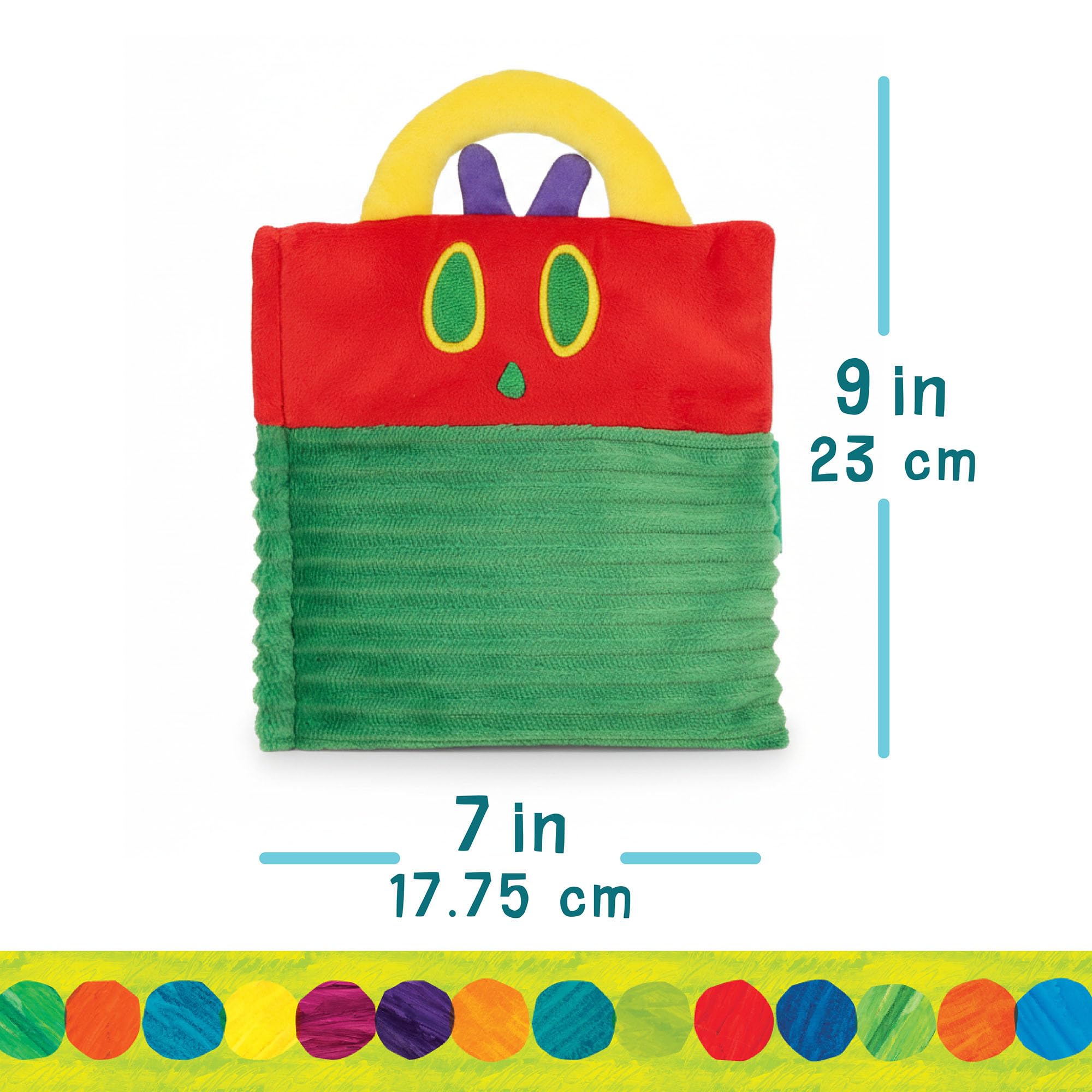 Eric Carle The Very Hungry Caterpillar - Juguete de fieltro ocupado – Actividad interactiva para la hora de cuentos con 5 páginas, 3 marionetas de dedo y 23 piezas de juego de fieltro, juguete de