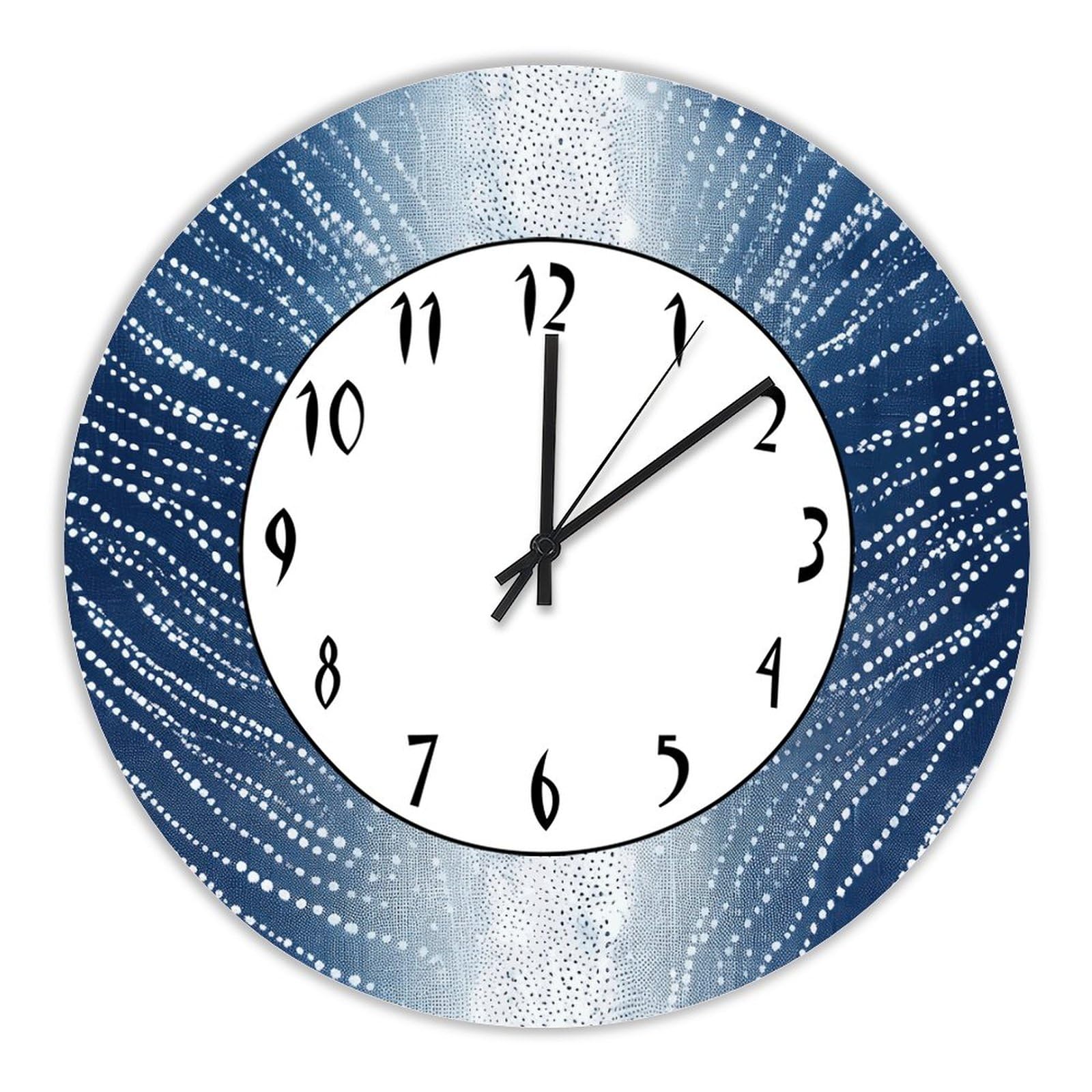 amazon-com-junelucky-round-wooden-clock-for-wall-decor-navy-blue-and-white-antelope-print-aqua-animal-skin-pattern-farmhouse-wall-clock-10-silent-non-ticking-wood-clock-for-office-school-classroom-wall-art