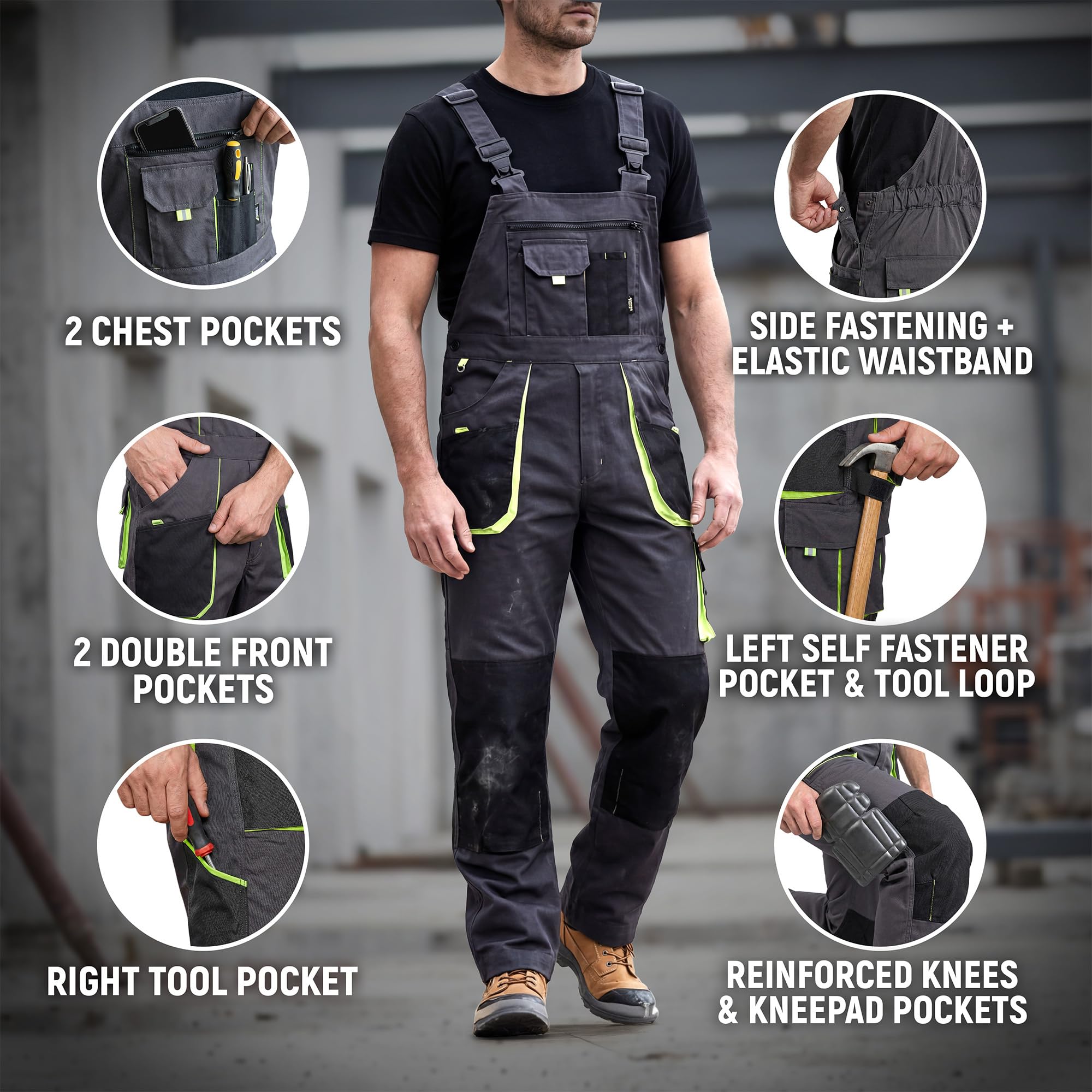 Stenso Kastor - Salopette da lavoro extra resistente - uomo - stile cargo