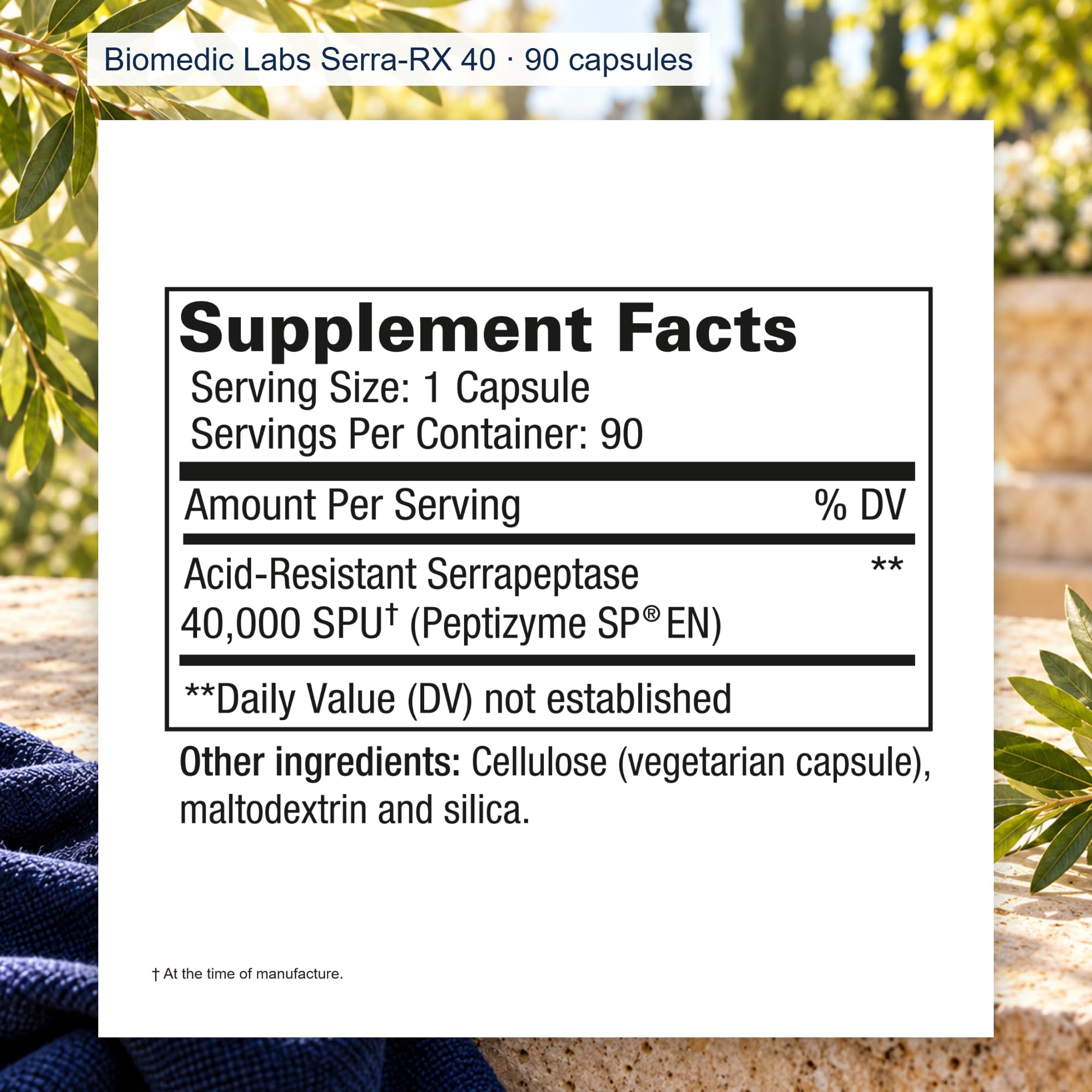 Biomedic Labs Serra-RX 40 Serrapeptase, 40,000 SPU, 90 Capsules — Amazon image 8