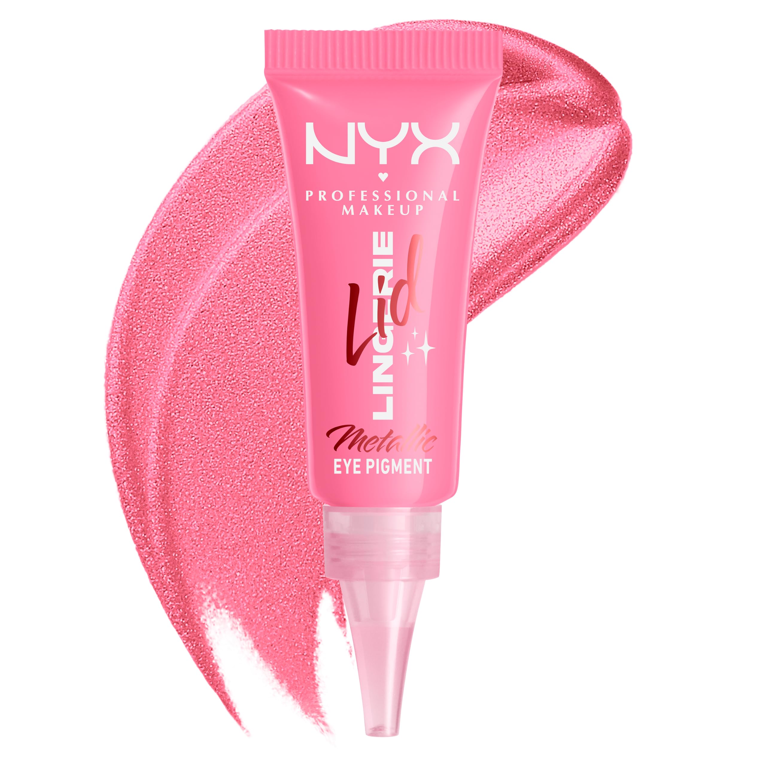 NYX Professional Makeup Lid Lingerie Cream Eye Pigment Eyeshadow - Up to 24H Wear, Infused with Hyaluronic Acid, Smudge-Proof & Transfer-Proof Cream Shadow - Push-Up Pink