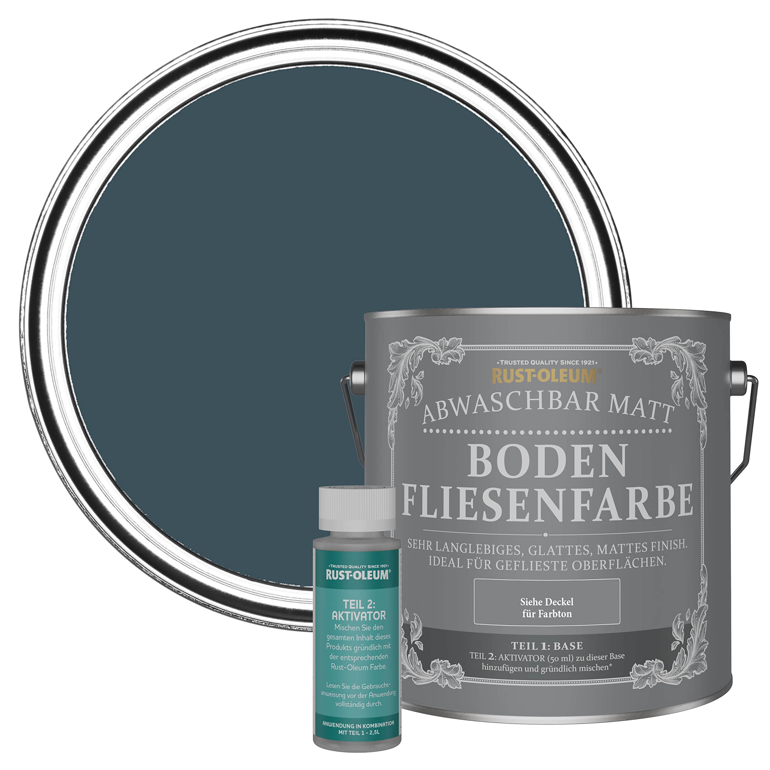 Rust-Oleum strapazierfähige, abwaschbare Bodenfliesenfarbe in blau Matt Finish - Abendblau 2,5 Litres