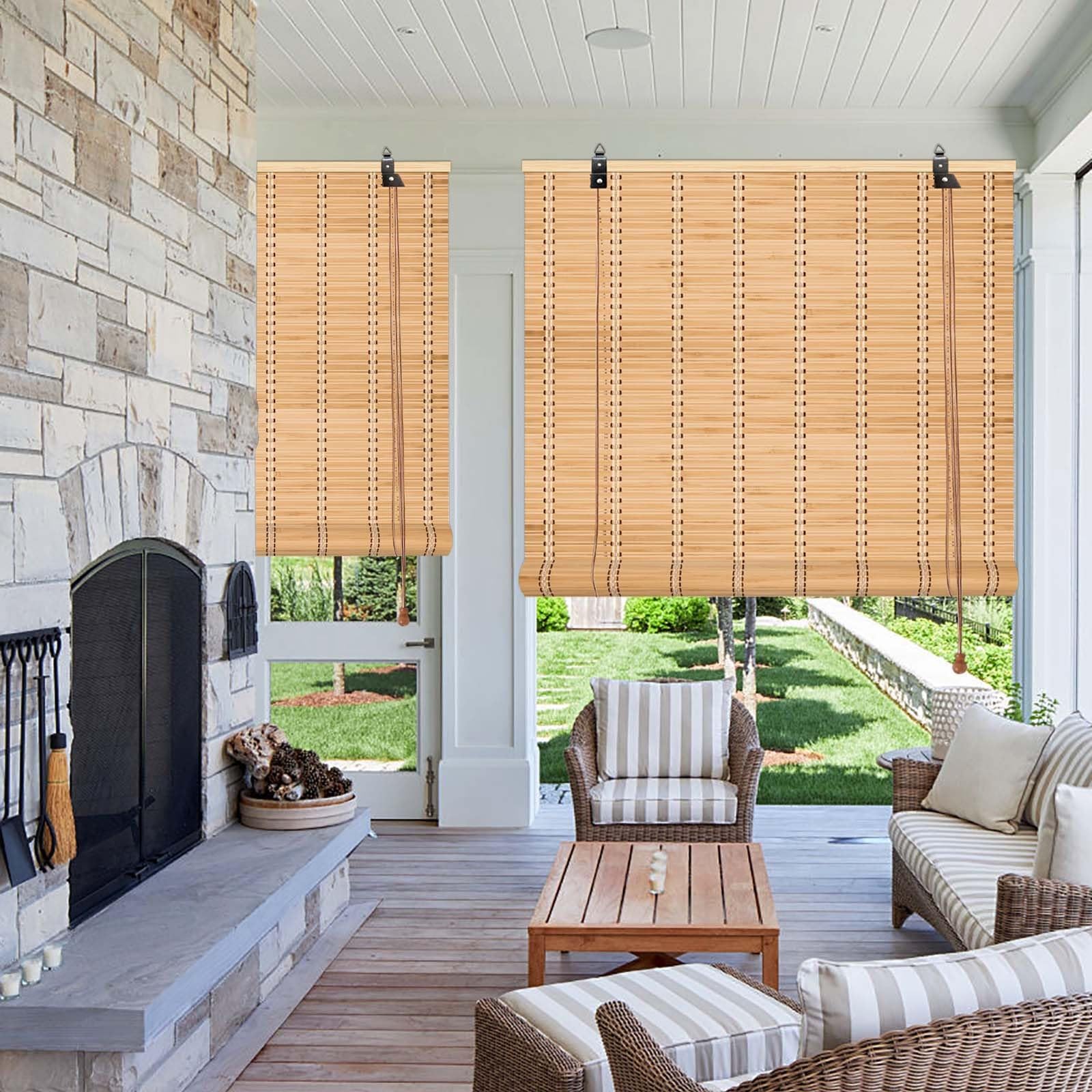 70% Oscurante Tenda a Rullo in Bambù per Esterno Interni Naturale Tapparelle Avvolgibili Bamboo Tende Veneziane 50 70 85 90 100 110 120 130 140 150