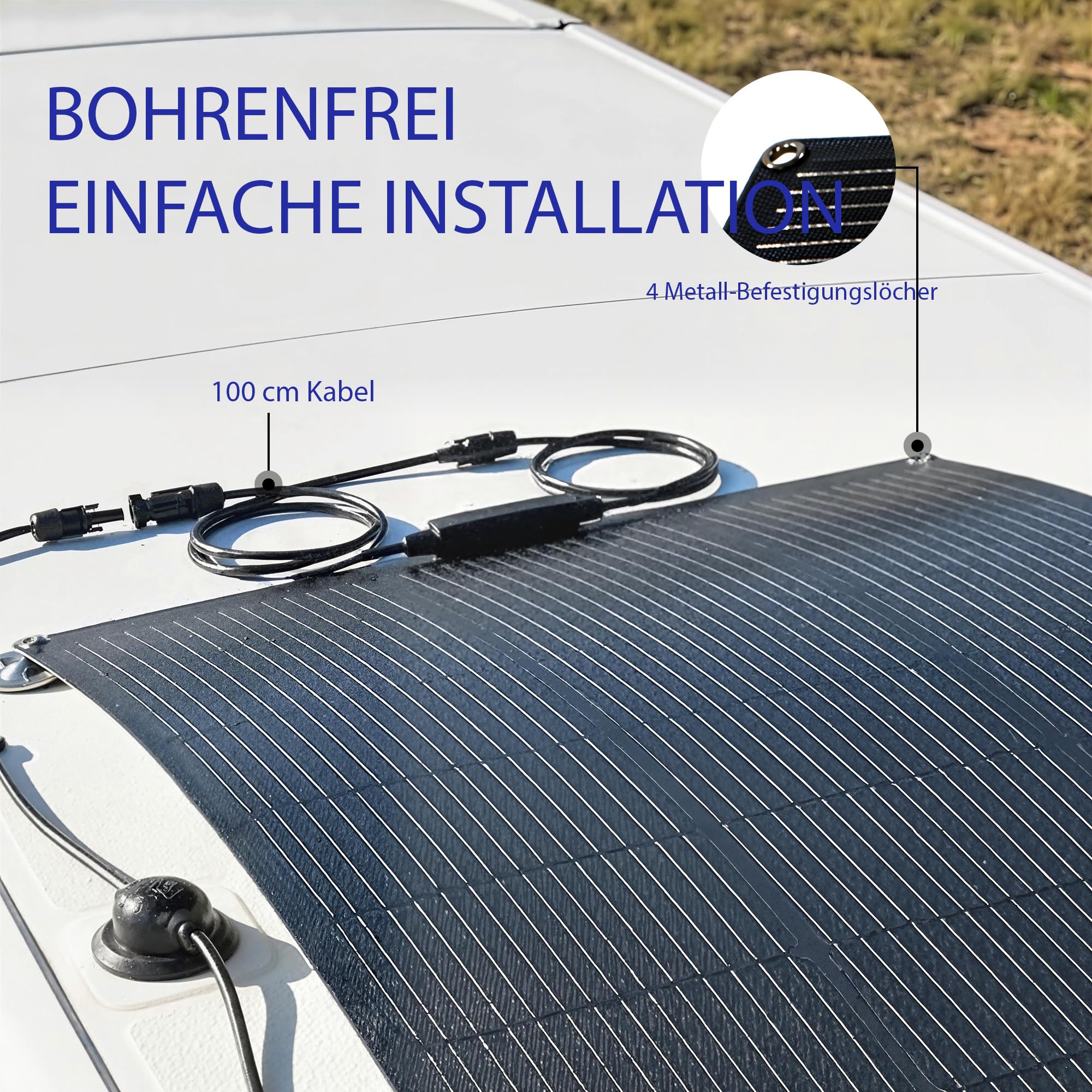 HOMCOM Panel Solar 100W 18V Cargador Solar Portátil Exterior con 2 Puertos USB Pantalla LCD IP67 Cargador Solar Impermeable Coche Barco Autocaravana Camping Al Aire Libre