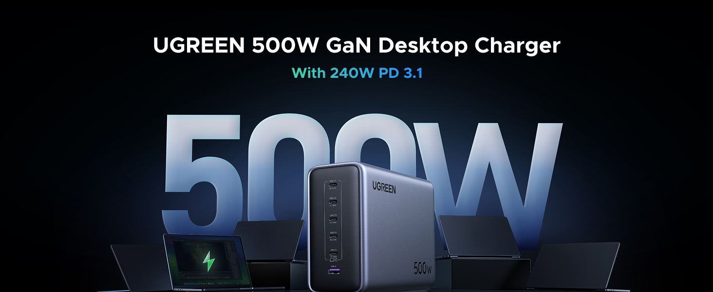 Amazon.com: UGREEN Nexode 500W GaN Charging Station, 6-Port 240W