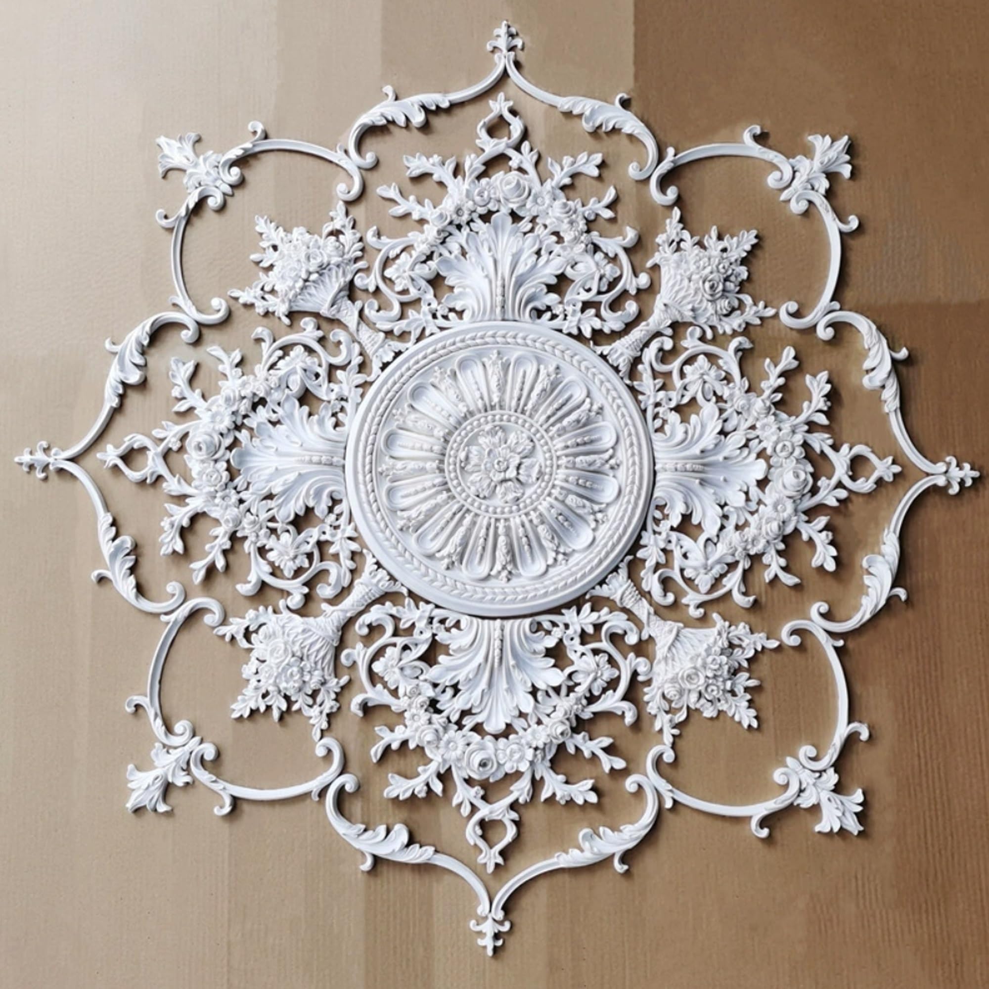 131cm Rosone Lampadario Soffitto Bianco Polistirolo Decorativo