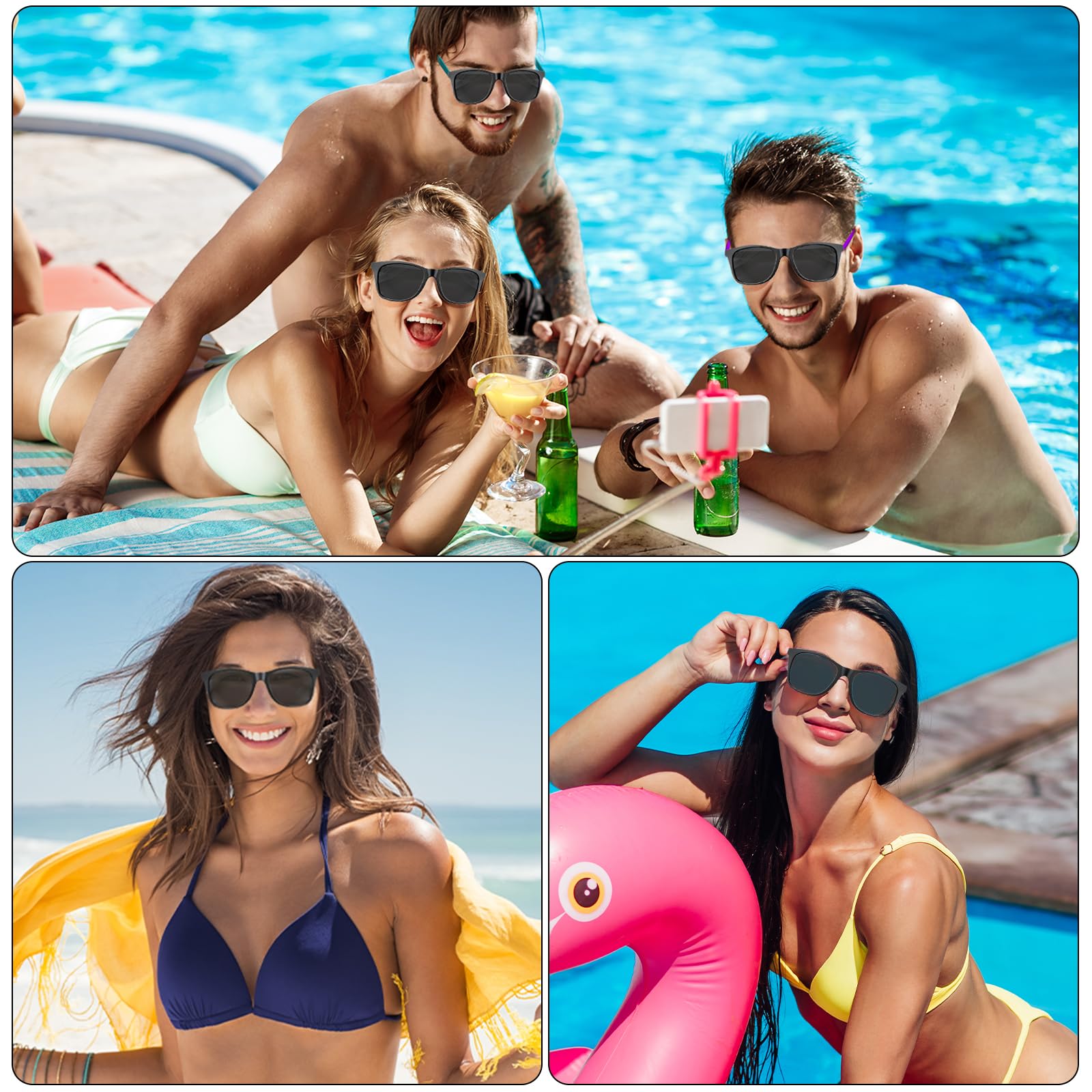 Oleitodh Lentes de sol de neón para fiestas a granel, lentes de sol de neón para niños de los años 80 y 90, coloridos lentes de sol novedosos para adolescentes y adultos
