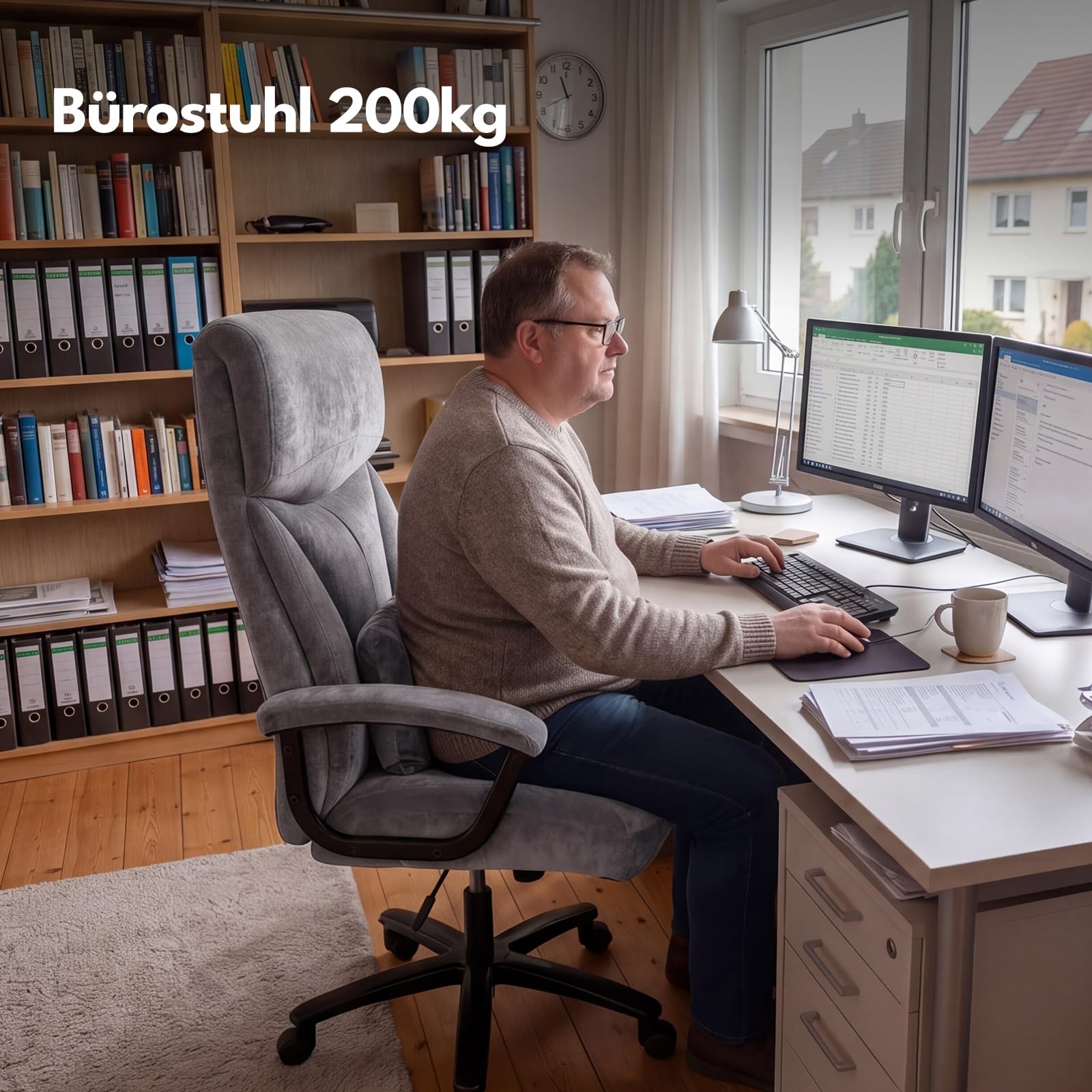 Bürostuhl 200kg, Chefsessel, Office Chair XXL Breiter Sitzfläche