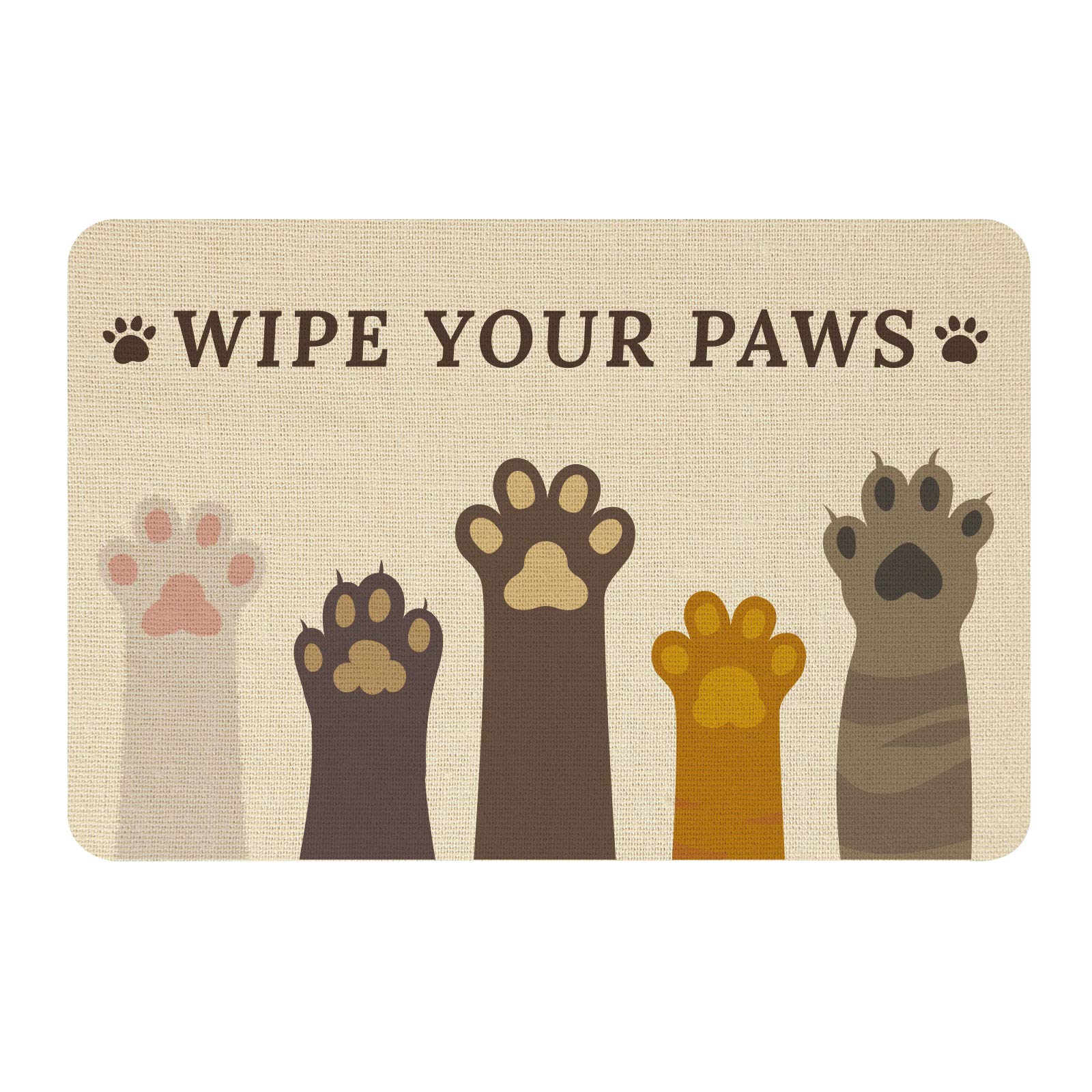 SUPERFINDINGS 40x60cm Alfombras Puerta Entrada Alfombrilla Felpudos para Puerta Casa con Respaldo Goma Antideslizante Pata Gato Ultra Absorbente Barro Alfombrilla Fácil Limpieza Casa Originales