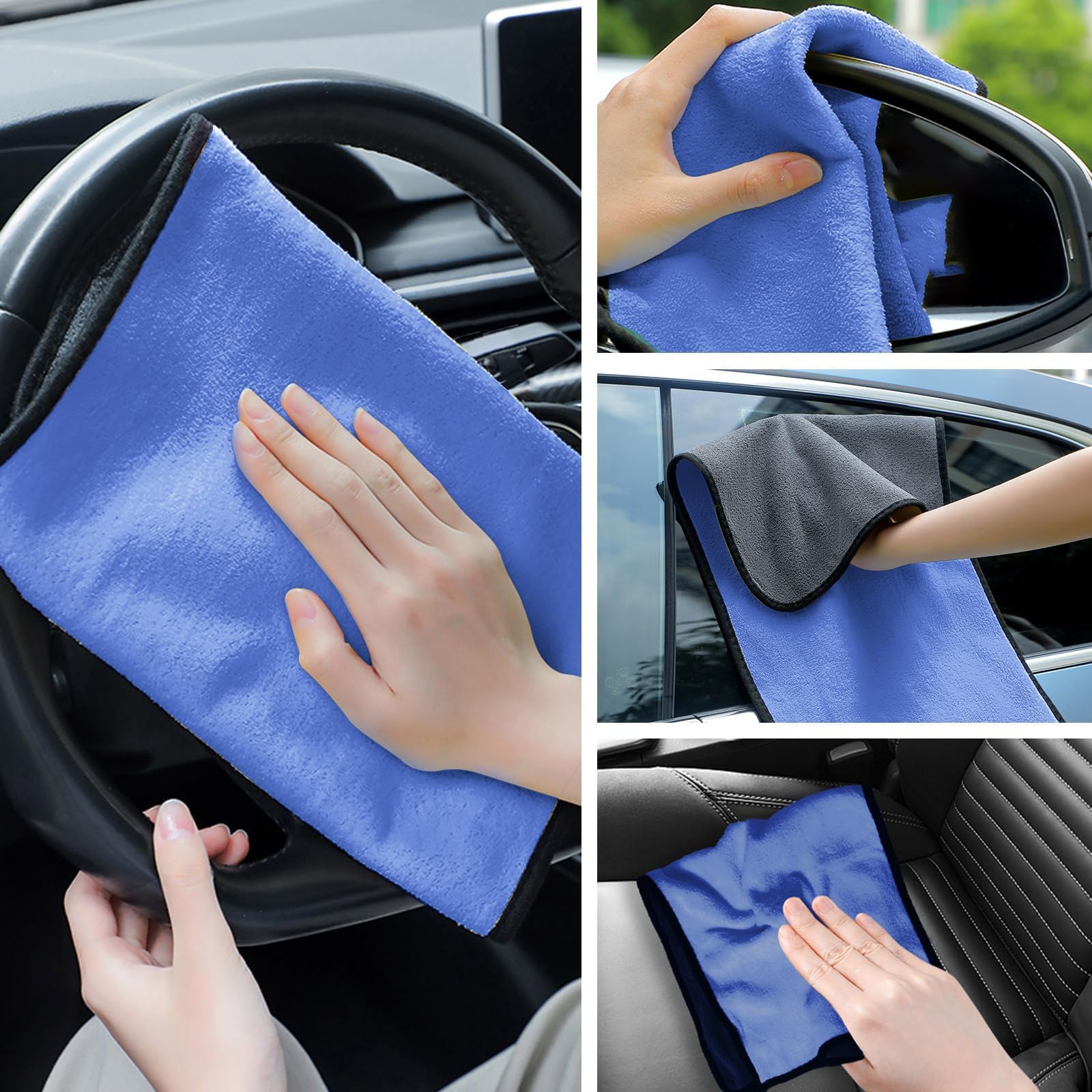 Gucass 10 Szt. śCiereczek Z Mikrofibry Do Samochodu, 500 G/M², śCiereczki Do Polerowania Samochodu, Bardzo ChłOnne I NiestrzęPiąCe Się, RęCzniki Do Auto Detailingu, Polerowania Motocykli, 30 x 40 cm