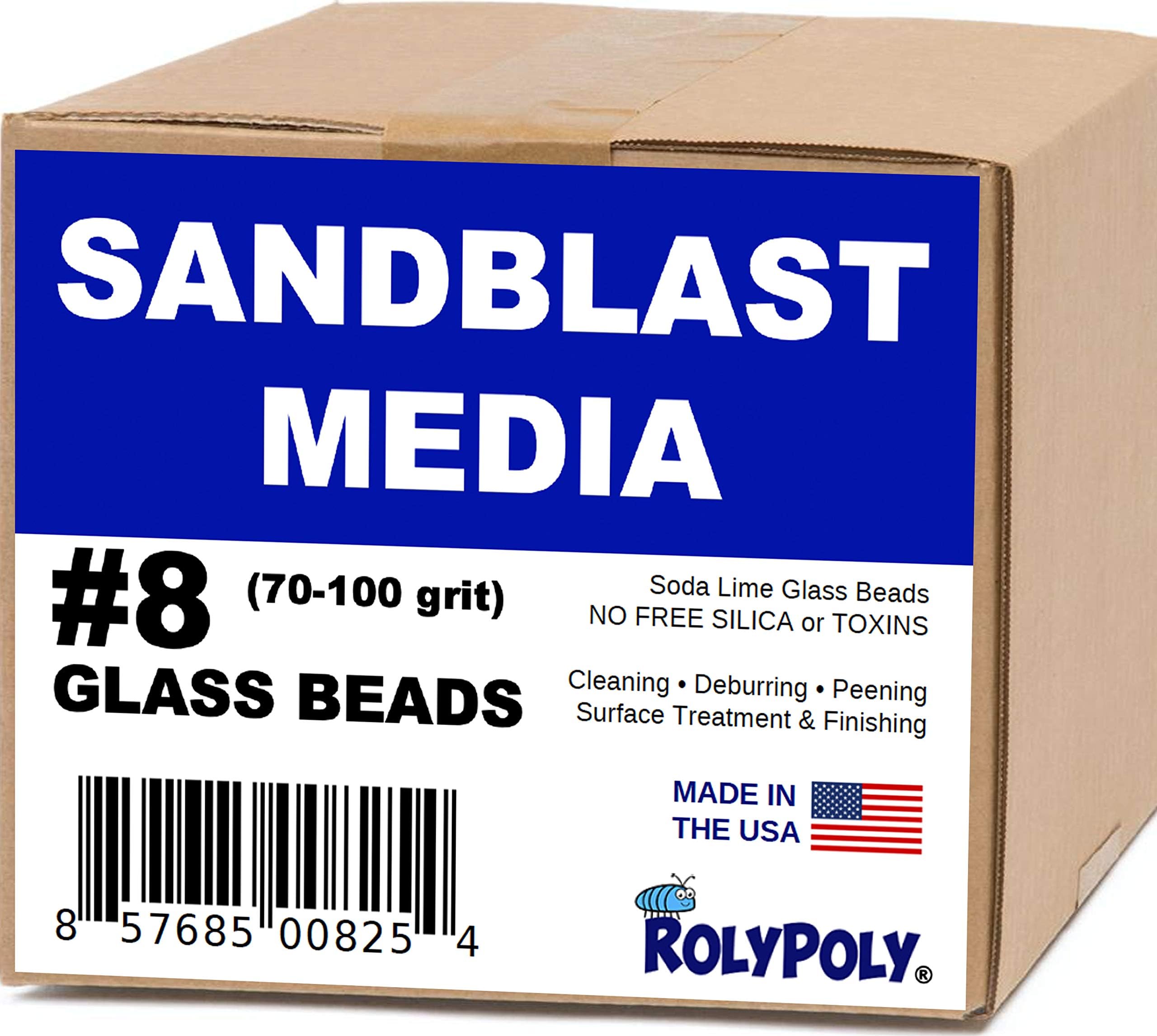 Sandblasting Media Glass Beads 8 Medium 7080 Grit (10 LBS) for