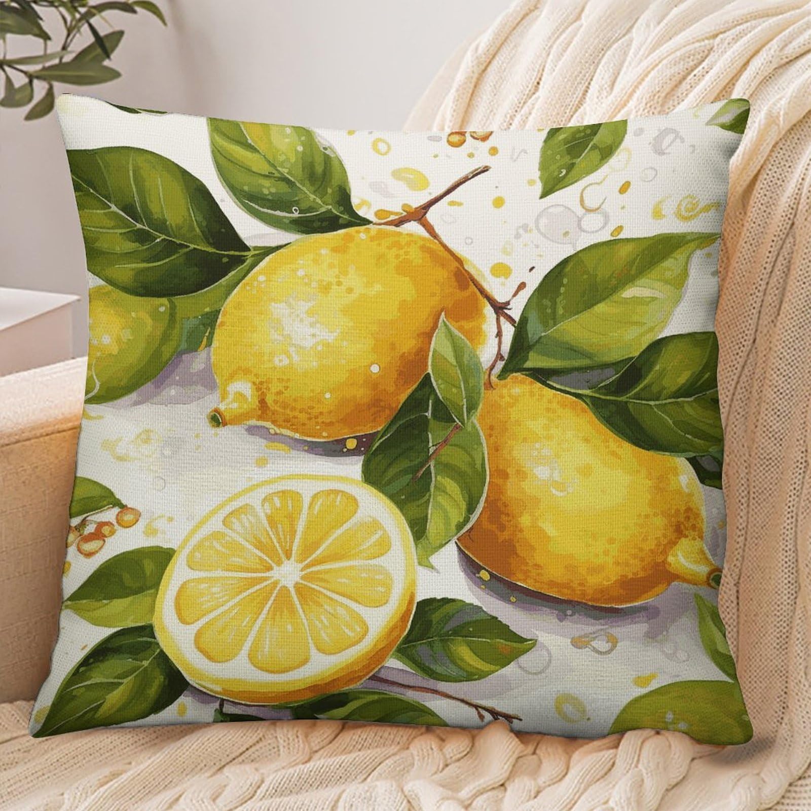 Fekiloot Style Fruits Lemon Pillowcase Pillow Sham Pillow Case