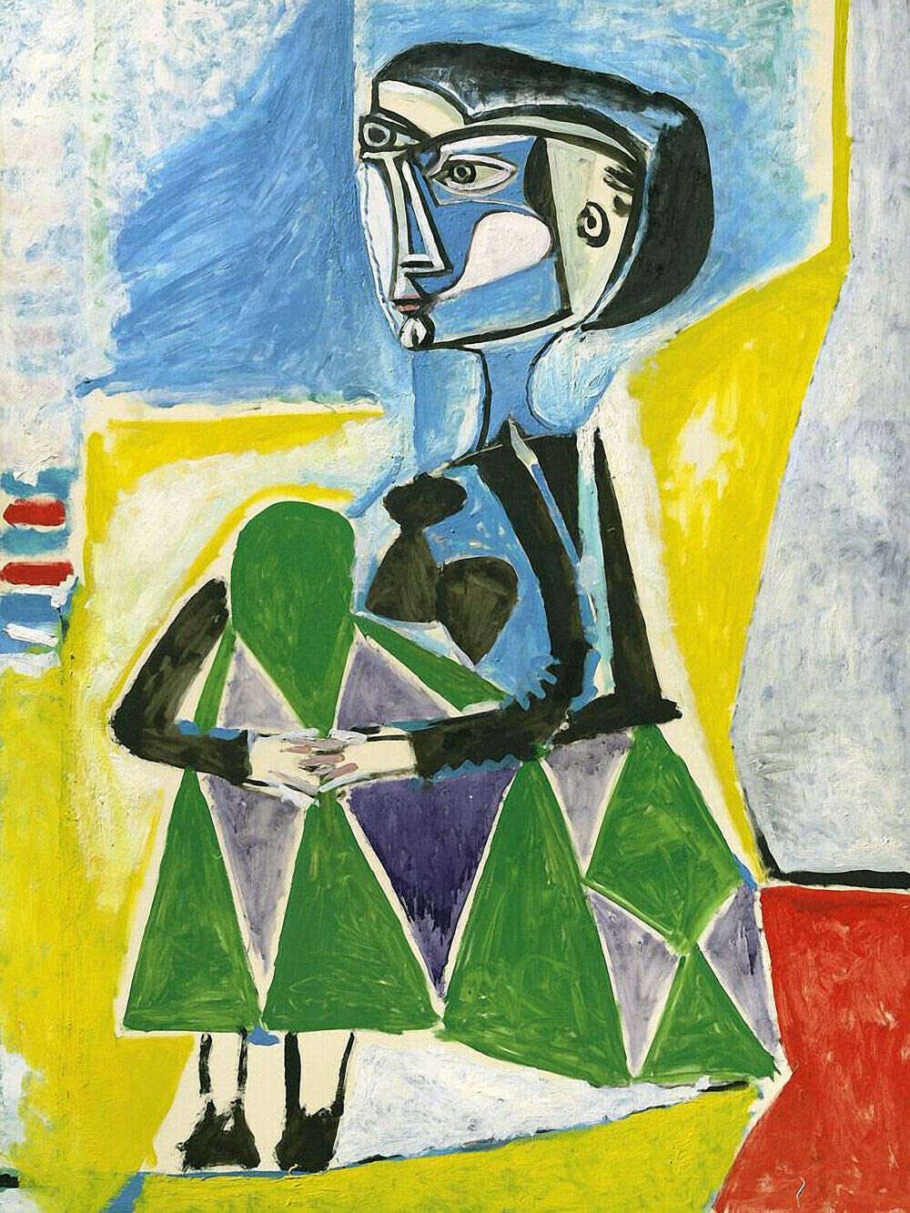 Amazon.com: Pablo Picasso, Femme Accroupie - Canvas OR Print Wall