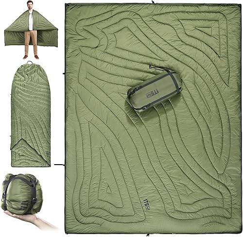 3M Thinsulate - Manta aislante para campamento, plegable, ligera colcha de campamento con caja para pies, cremallera, manta de dormir al aire libre