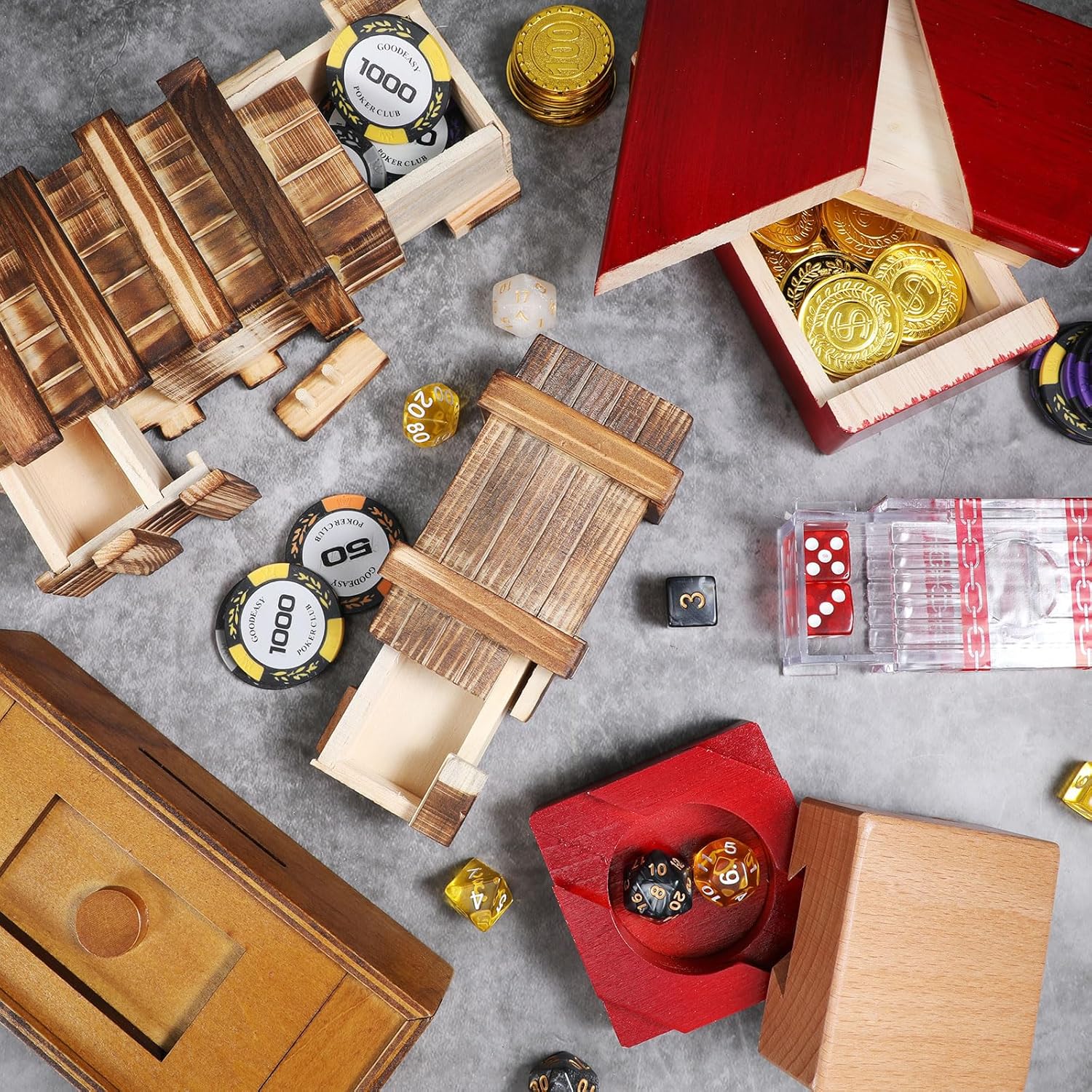 Liliful 6 Set Wooden Puzzle Box with Hidden Compartment Money Secret 3D Puzzle Brainteaser Box Wood Brain Teaser Difficult Gift Brainteaser Game for Christmas Cash