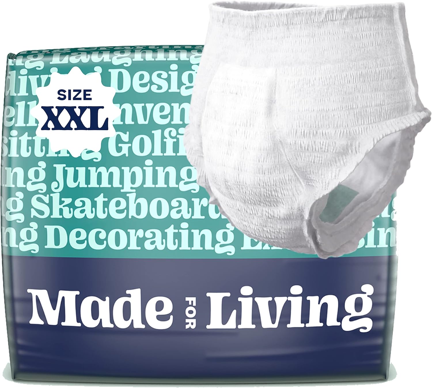 Size XXL (>62"), Incontinence Underwear for Women & Men, Ultimate Absorbency Overnight Adult Pull Ups, Disposable Diapers, Dual Absorbent Core, 20 Count, XX-Large XX-Large 20 Count