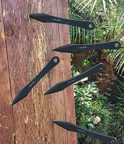 Miniatura 7 de JXE JXO Juego de púas de lanzamiento, 9.4 pulgadas de acero inoxidable sin giro con funda de cinturón de nailon