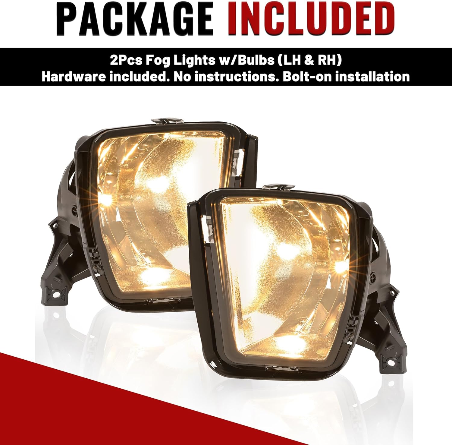 HECASA 2Pcs Fog Lights Compatible with 2013-2018 Ram 1500 2019-2022 Ram 1500 Classic Replacement for 68104821AC 68104820AC Front Bumper Driving Lamp w/Bulbs Smoke Lens LH & RH