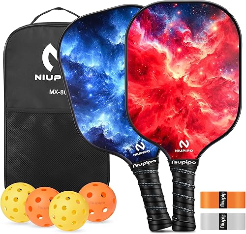 Miniatura 22 de niupipo Pickleball Paddles Set of 2/4, USAPA Approved Lightweight Pickleball Rackets, Durable Fiberglass Surface with Polypropylene Honeycomb Core