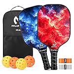 2024 niupipo Pickleball Paddles, Pickleball Paddles Set of 2, Fiberglass Surface, Polypropylene Honeycomb Core, Cushion Grip, Lightweight Pickleball, Portable Carry Bag