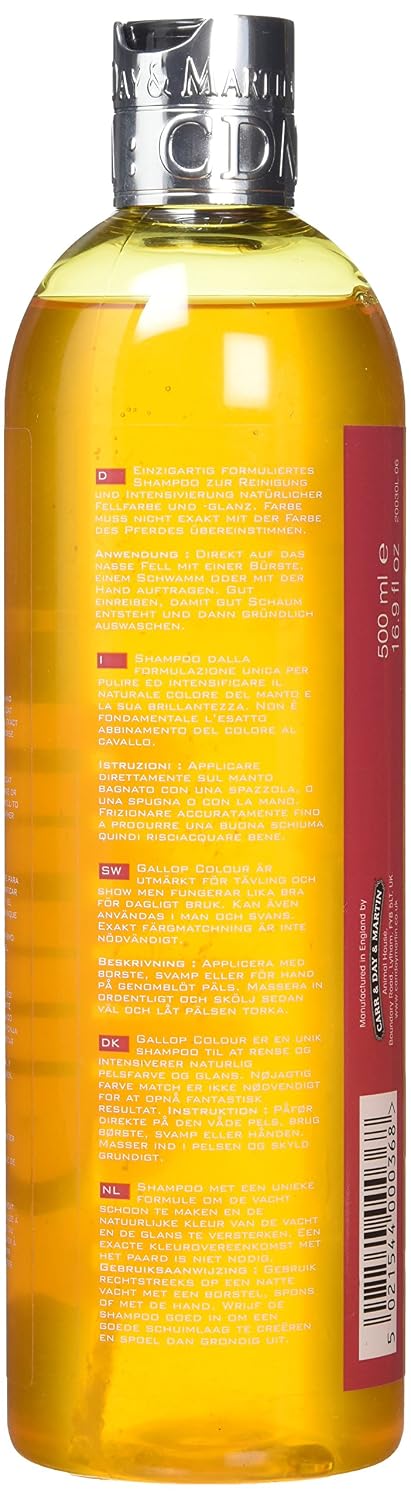 (Chestnut & Palomino) - Gallop Colour Enhancing Horse Shampoo 500ml - Choose Bay, Black, Chestnut & Palomino Or Grey