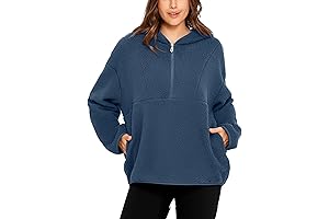Women's Oversized Fuzzy Blue Jacket Sherpa Hoodies