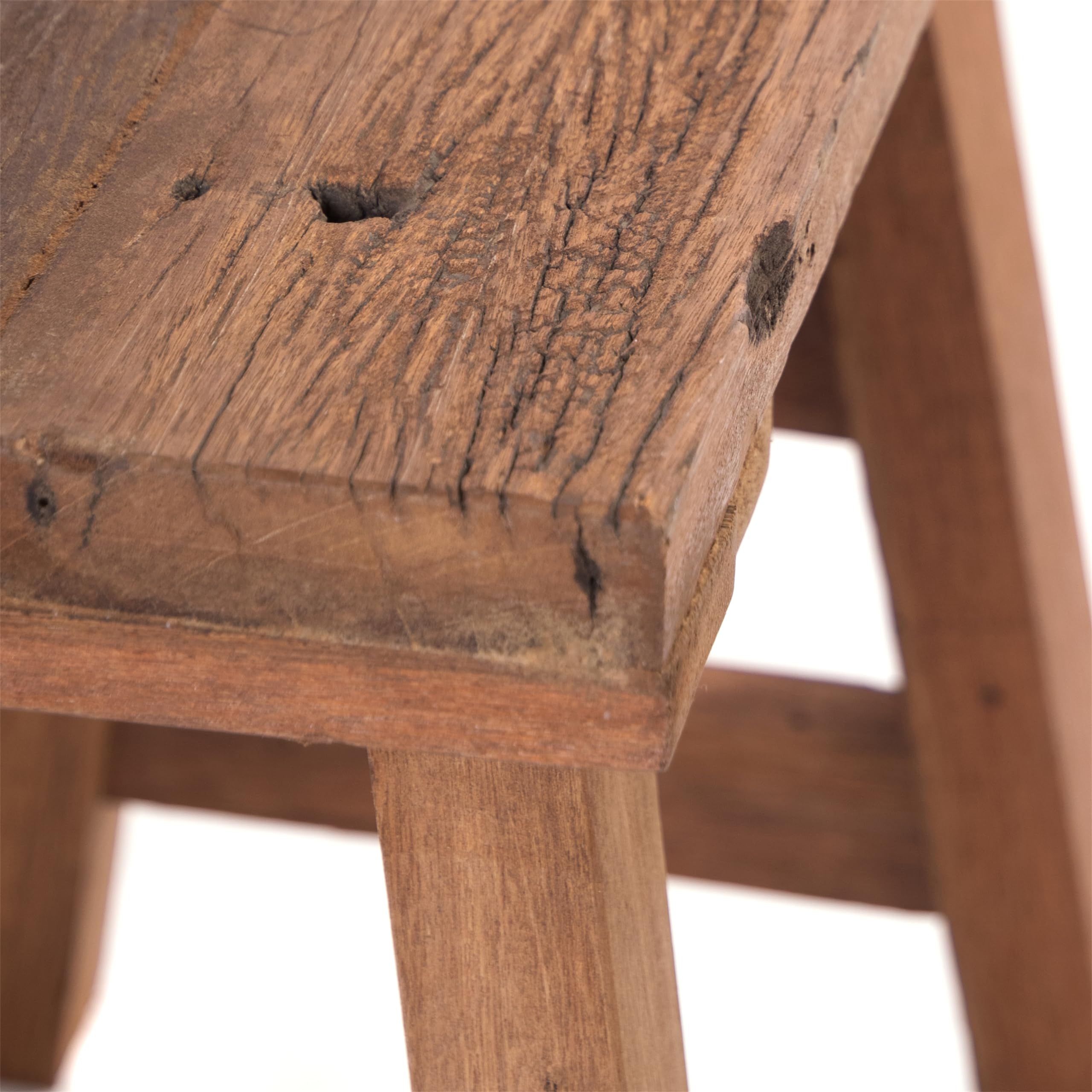 DESIGN DELIGHTS Holz SITZHOCKER Bellagio | Massivholz, 60x50x35 cm | rustikaler Hocker, Sitzbank, Holzbank, Beistellhocker, Massivhocker. Pflanzenhocker