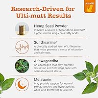 Vista 3 de Zesty Paws - Masticables calmantes de cáñamo para perros, suplementos calmantes de cáñamo para perros con melatonina para el estrés, viajes