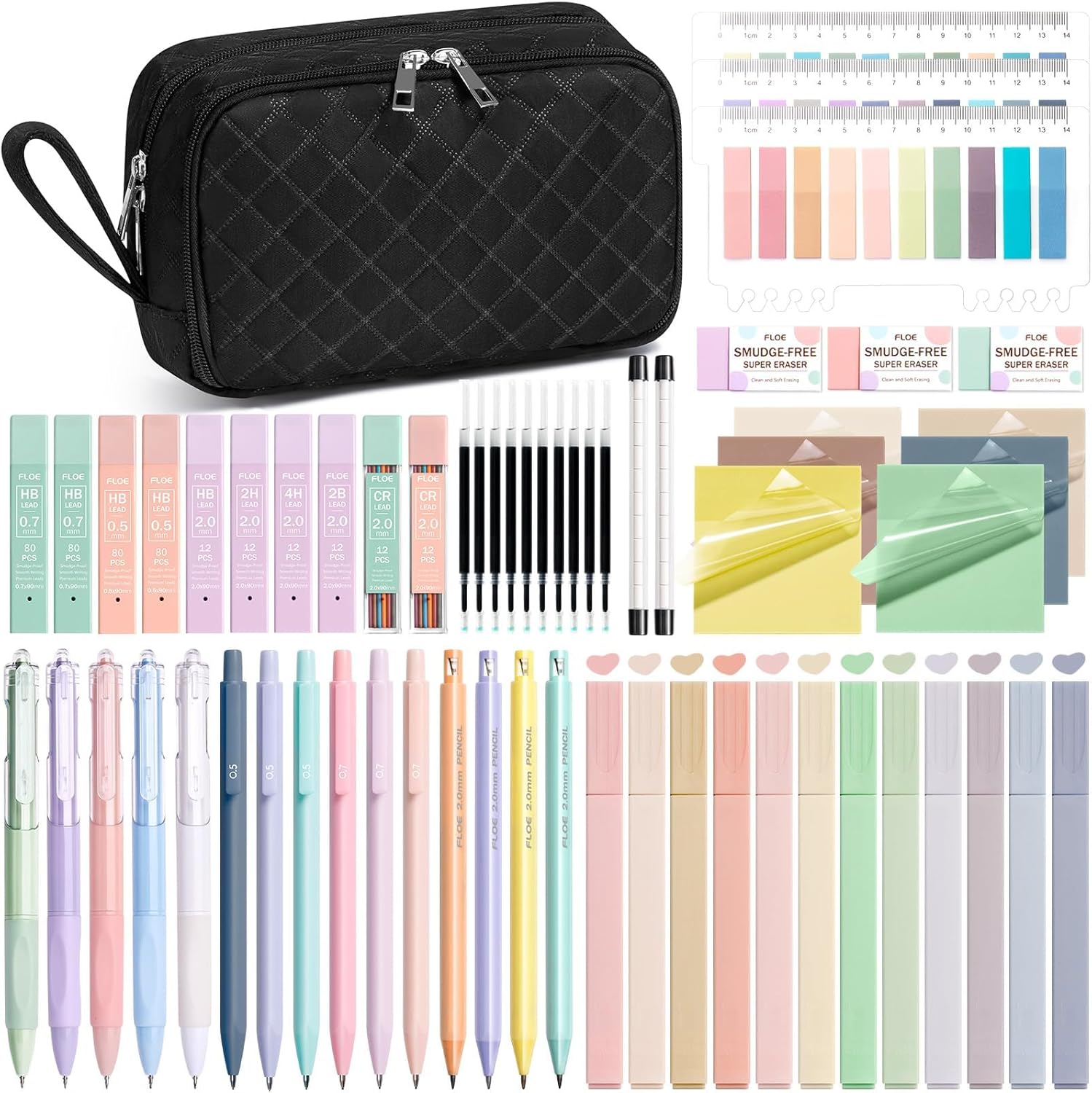 62PCS Aesthetic School Supplies with Cute Pencil Case, Pastel Highlighters Black Ink Gel Pens Mechanical Pencils Kit, Back to School Supplies College Essentials Preppy Stationary Set for Student Girls 62PCS Aesthetic School Supplies with Cute Pencil Case, Pastel Highlighters Black Ink Gel Pens Mechanical Pencils Kit, Back to School Supplies College Essentials Preppy Stationary Set for Student Girls