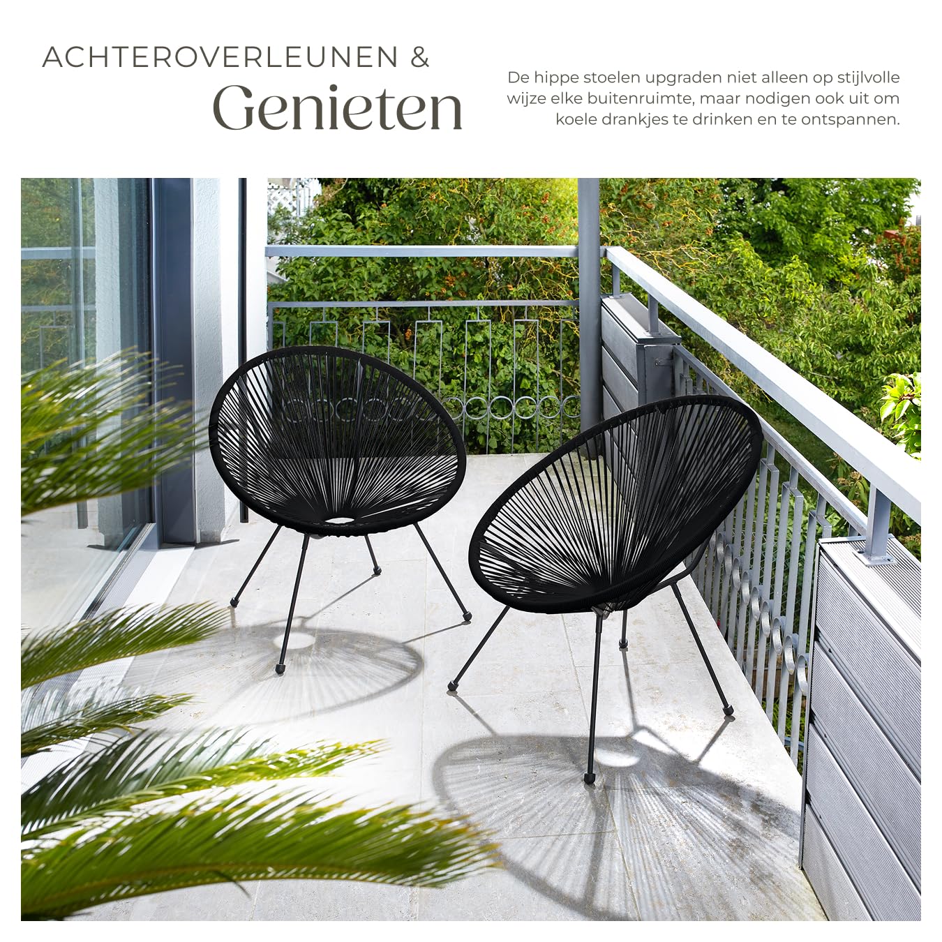 TecTake Tuinstoelen - Retro Egg Acapulco designstoel TecTake Tuinstoelen - Retro Egg Acapulco designstoel