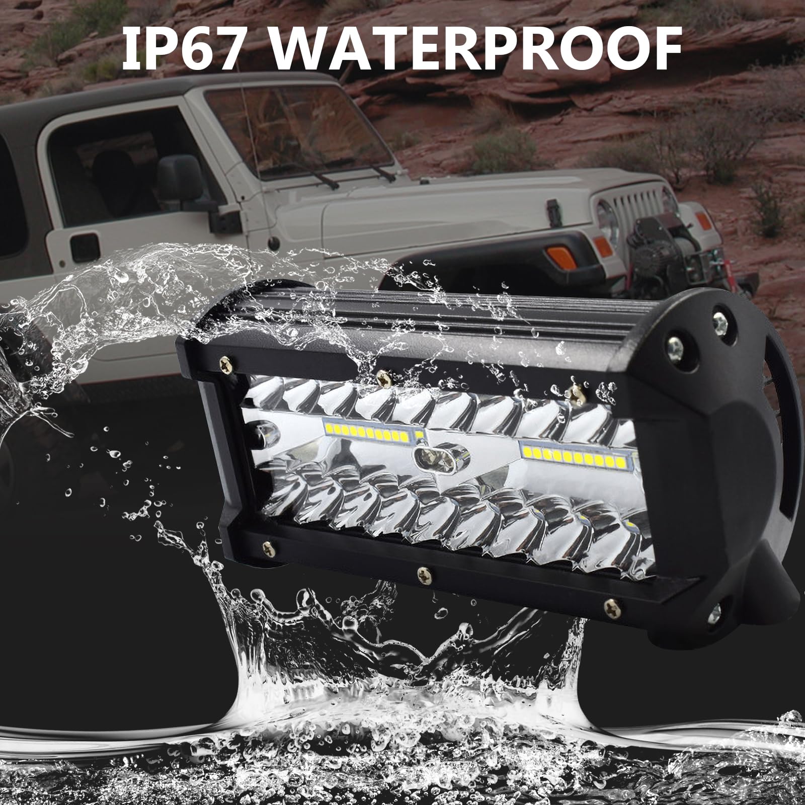 Vegena LED Faro da Lavoro 120W - 12V/24V, 6000k Luci Fuoristrada, Impermeabile per SUV, Trattori, Auto (2 PCS)