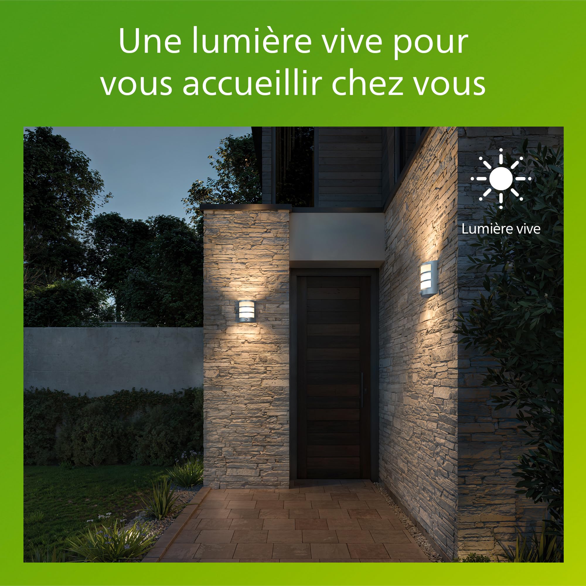 PHILIPS Python Applique Extérieure LED, 5,5 W, 700 lm, Lumière Blanche Chaude 2700 K, IP44 Résiste aux Intempéries, Détecteur de Mouvement Infrarouge, LED Intégrée, Durable, Aluminium