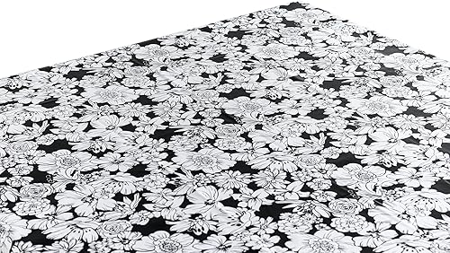 Alux - Mantel de hule para patios, picnic y mesas de cocina, color negro, vinilo de plástico, mantel de plástico (rectángulo de 55 x 90 pulgadas)