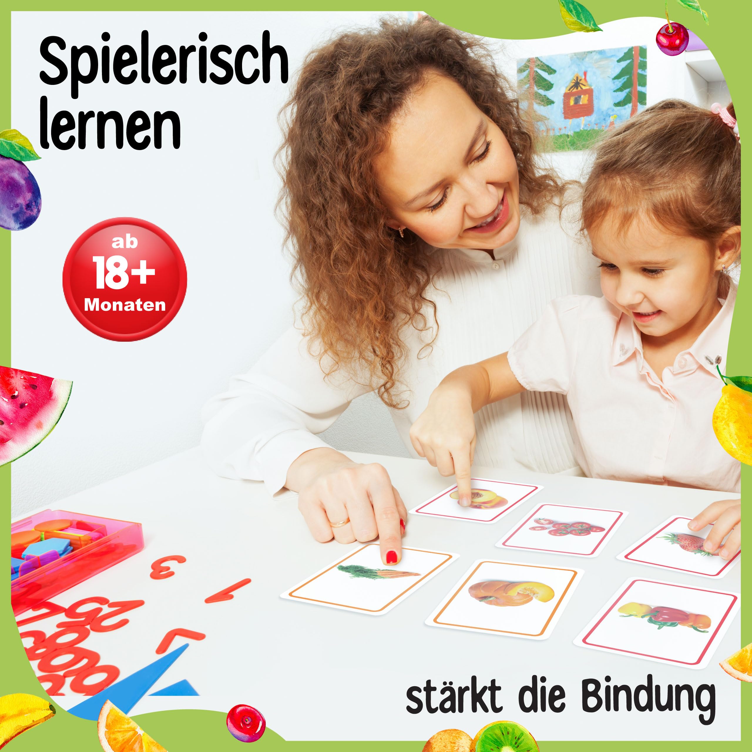 MASCHKY - Schede educative per bambini – Carte immagini di alta qualità – Promozione vocale – Montessori – Carte immagini stabili e spesse – Giochi di logopedia – Bilingue – Ottima idea regalo..