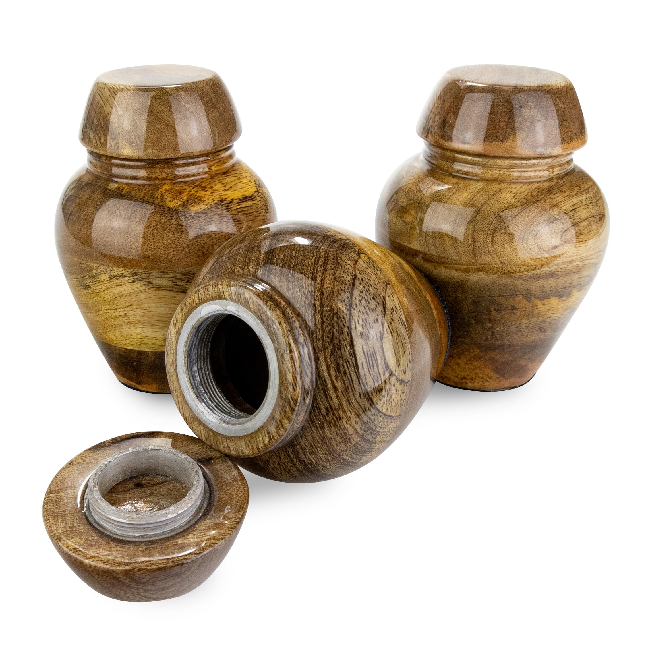 Mango Keepsakes, Keepsake Small Cremation Urnen, Keepsake Urnen for Human Ashes Sets, Keepsake Urnen Wood, Keepsake Small Urnen, Keepsake Collection (Three Keepsakes)