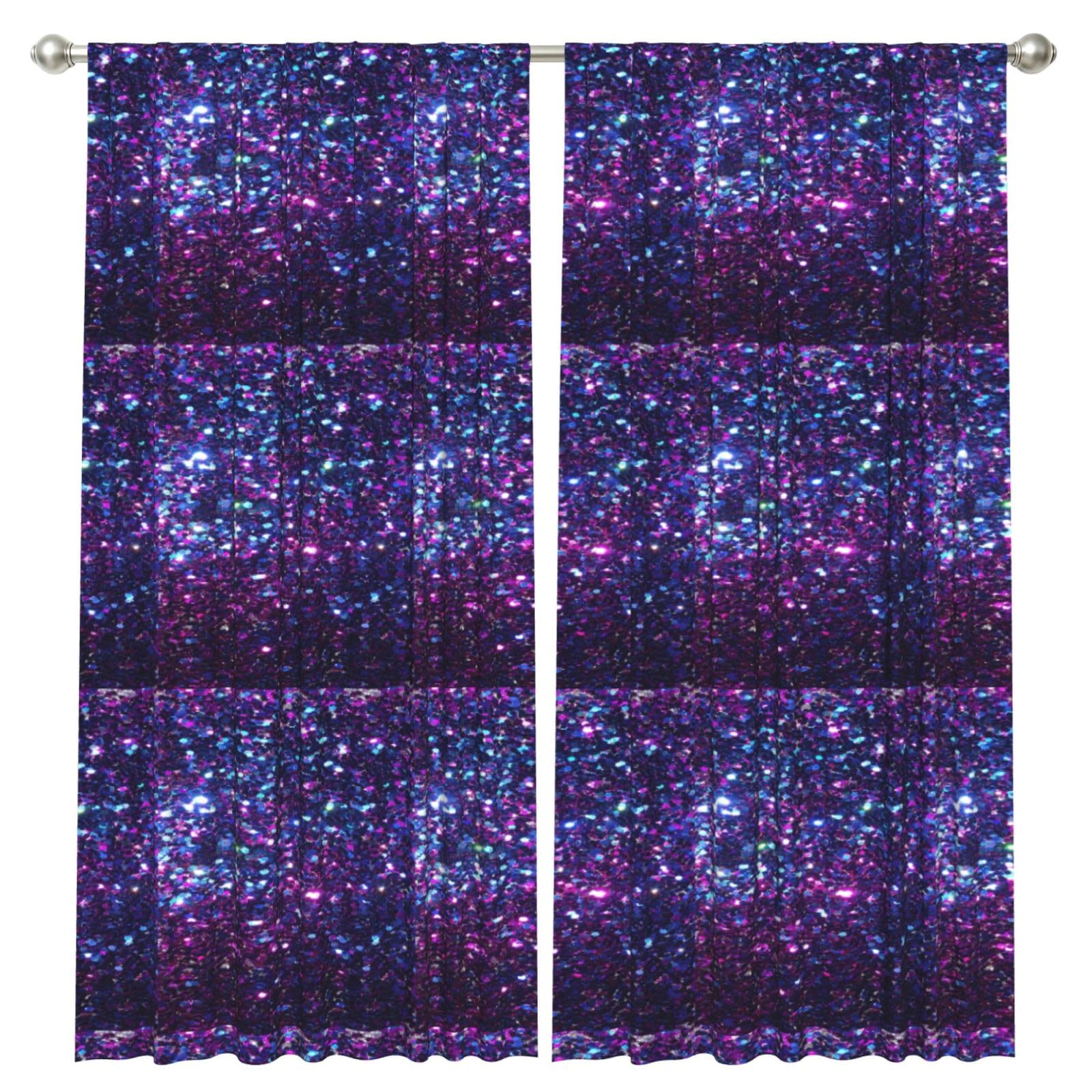 InOmak Glitter, 2 Panels Window Curtains 52 x 84 Inch Blackout Curtains for Living Room Bedroom