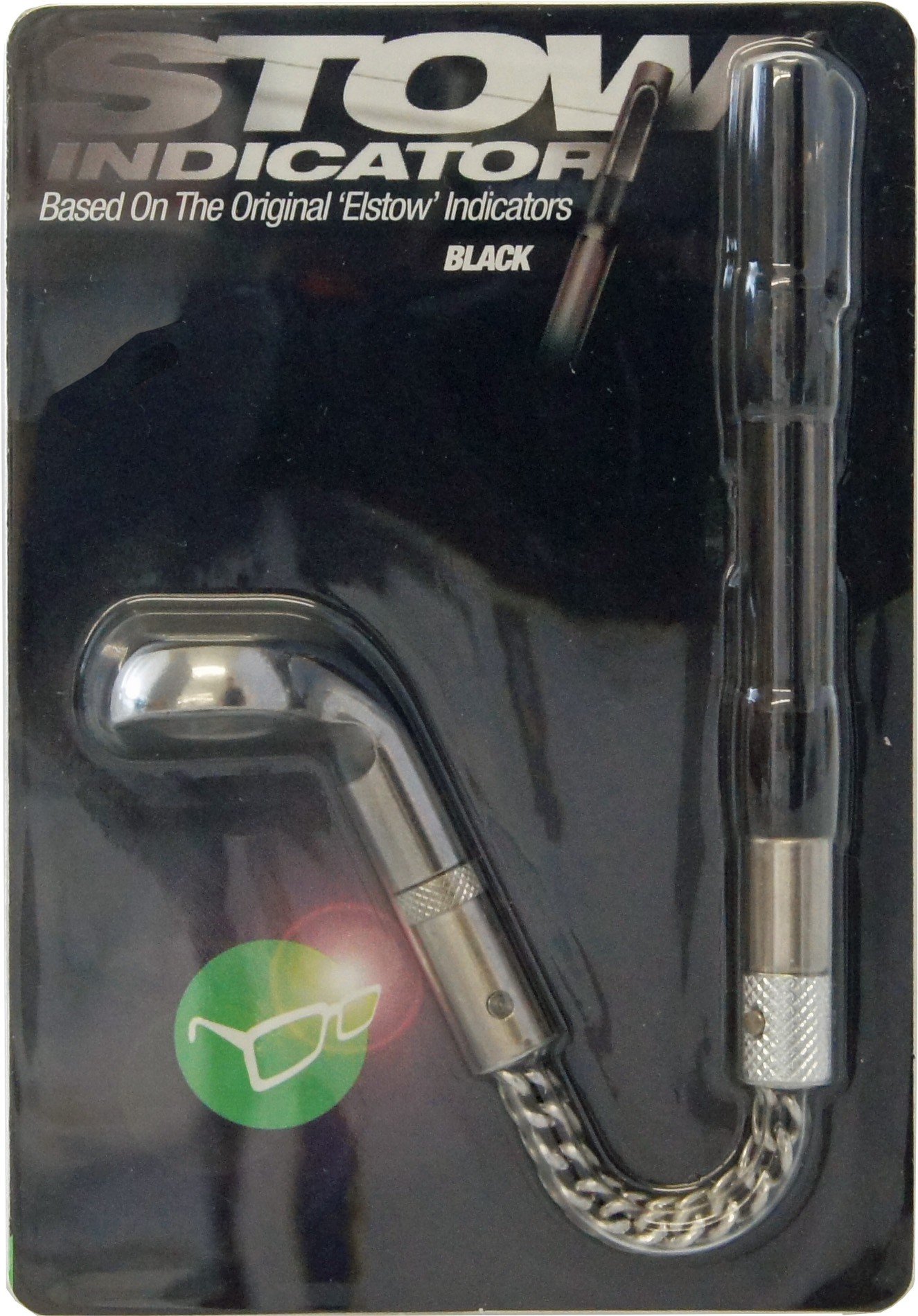 Korda Complete Stow Indicator Black, Stainless Steel Chain, Line-Friendly Clip, Elstow Bobbins Inspired, Compatible with Slack & Tight Lines