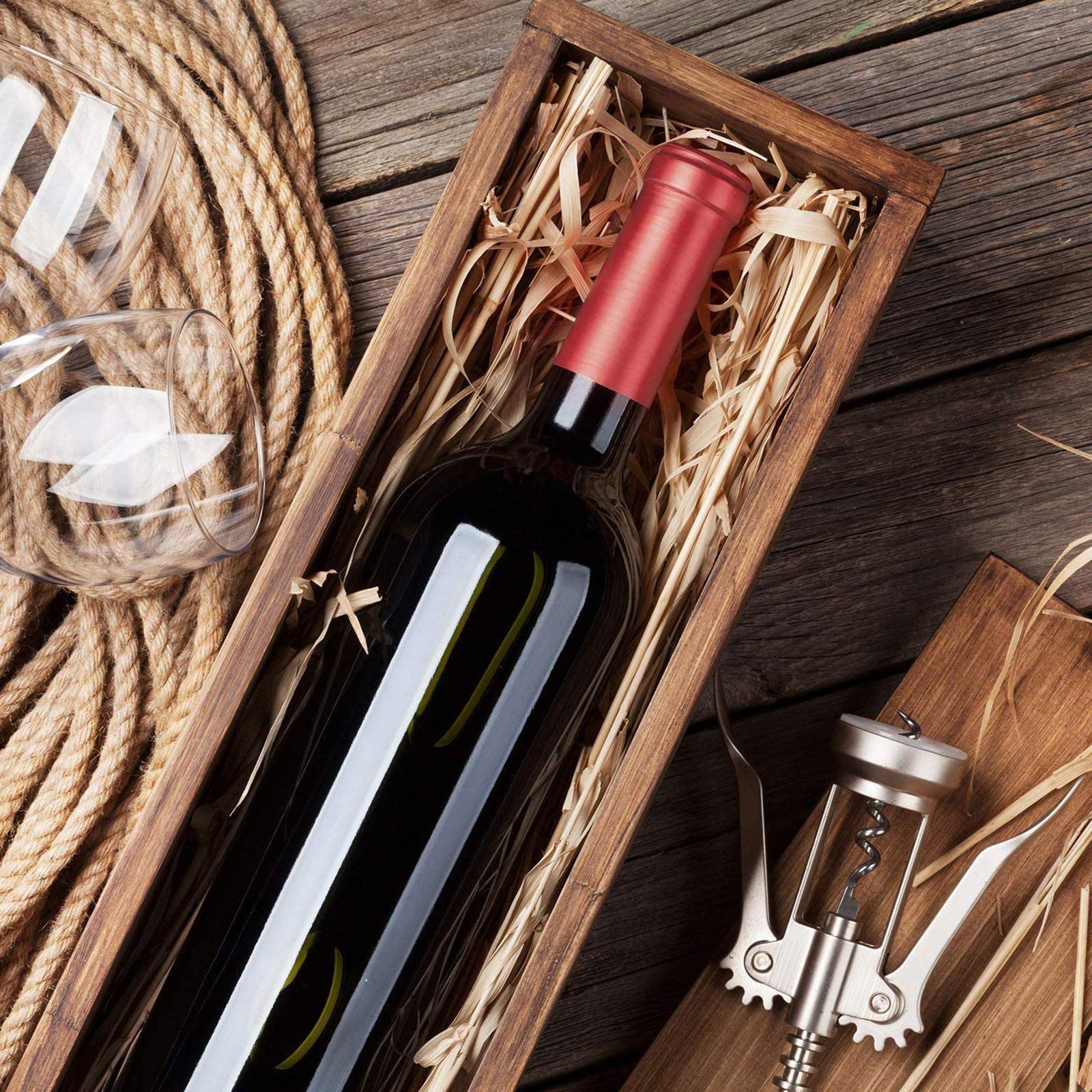 150 Piezas Cápsulas De Vino Retráctil De Pvc Envoltura Retráctil Para Vino Permanente Seguro No Tóxico Fácil De Usar, Para Familias, Bodegas, Restaurantes, Fiestas Etc—Negro, Rojo Vino, Dorado, 30 Mm