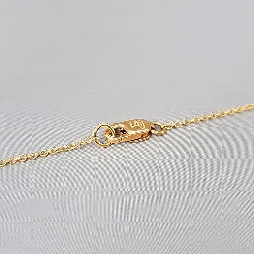 Miniatura 17 de 18K Solid Yellow Gold Genuine Gemstone Choker Necklace, 15 inches Chain Pendant Dainty Necklace gift for her