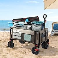 Vista 8 de Timber Ridge - Carrito plegable para exteriores, carrito de utilidad, carrito plegable resistente con ruedas todo terreno para compras, camping