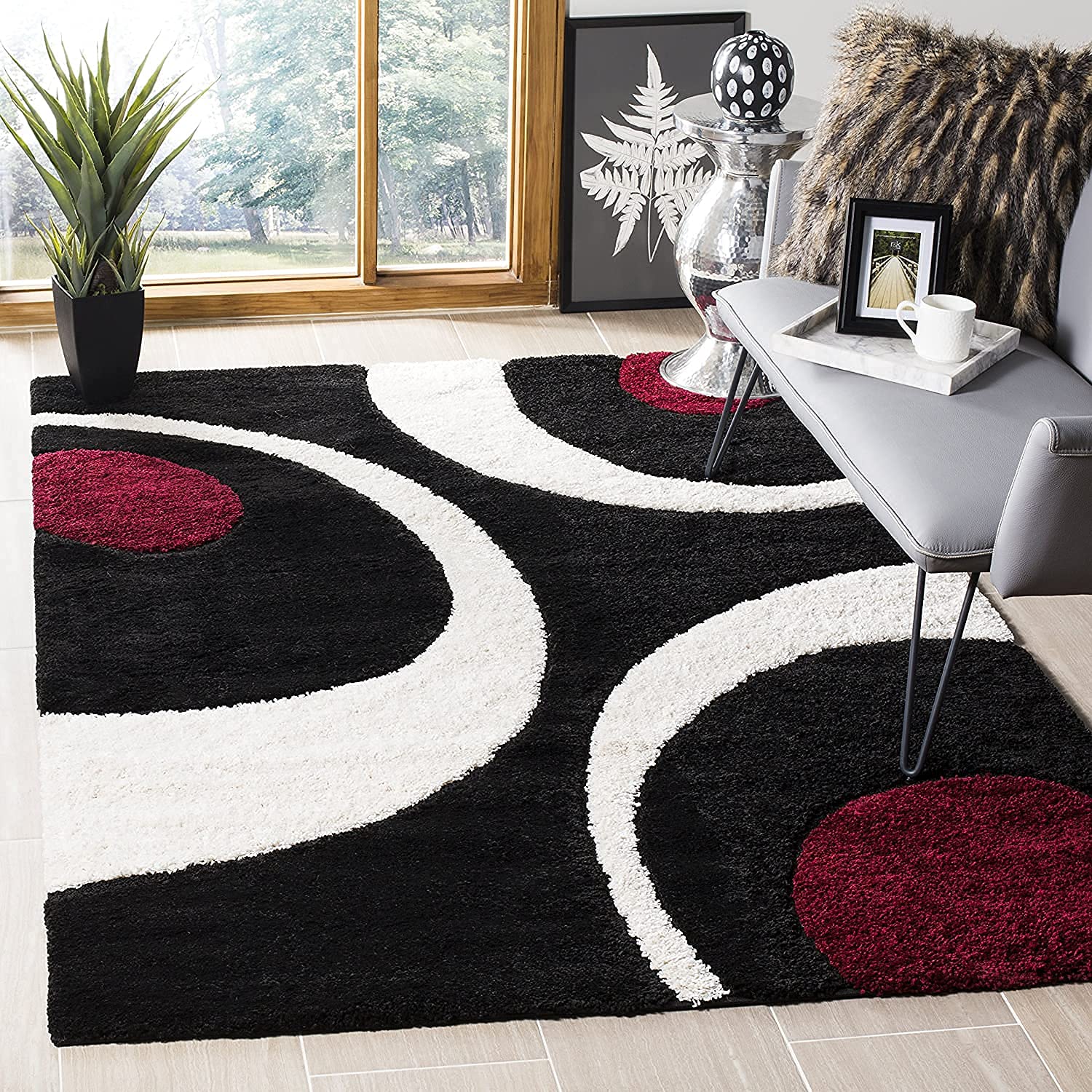 Designer Shaggy Rug – 5x7 ft Perfect for Hall, Lounge & Bedroom Soft Feel with Premium Finish-image-7