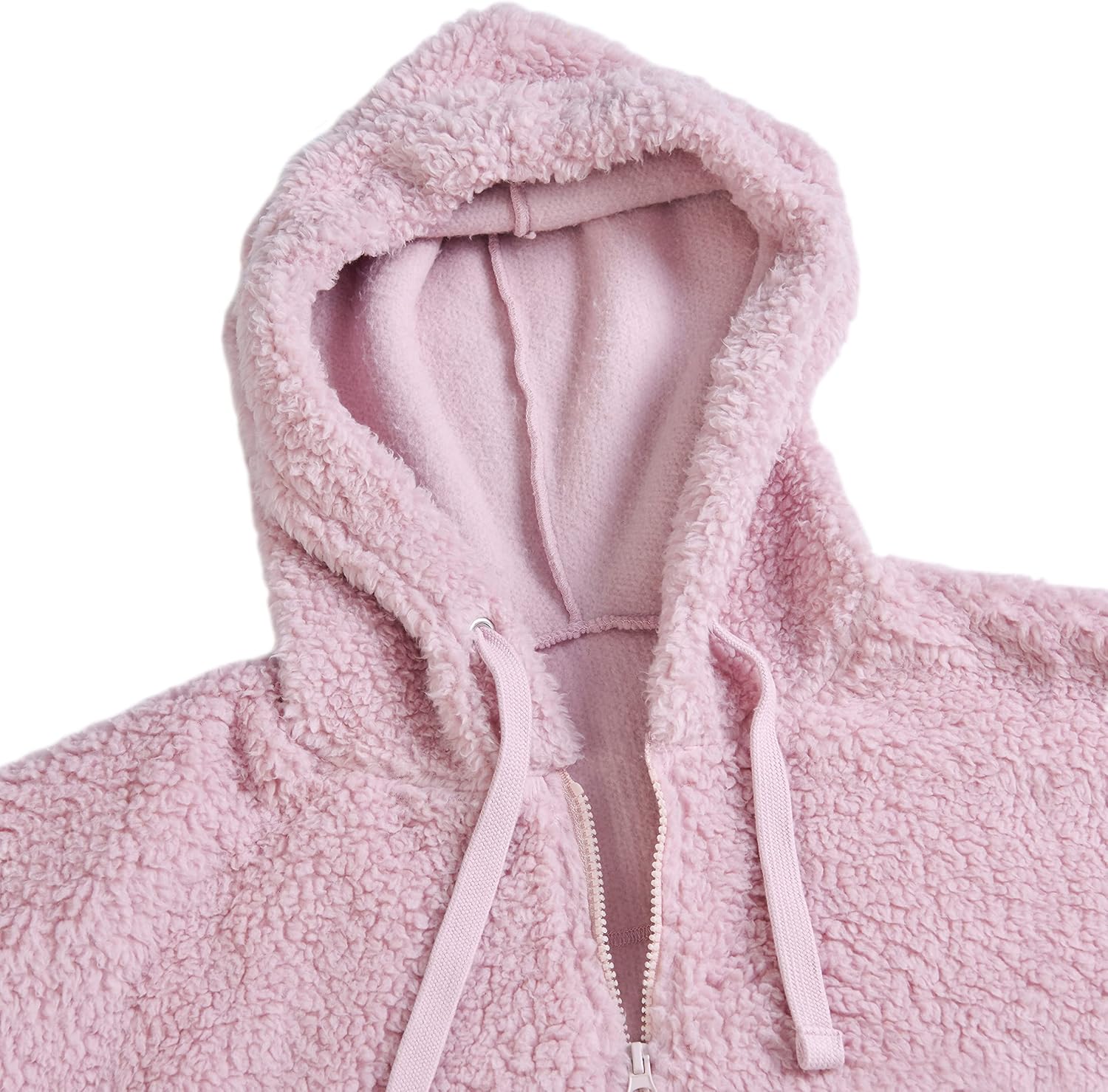 Sleepdown Womens Oversized Pullover Hooded Sweatshirt with Pockets Fuzzy Fleece Long Sleeve Zip Up Sweatshirt for Womens - Image 5