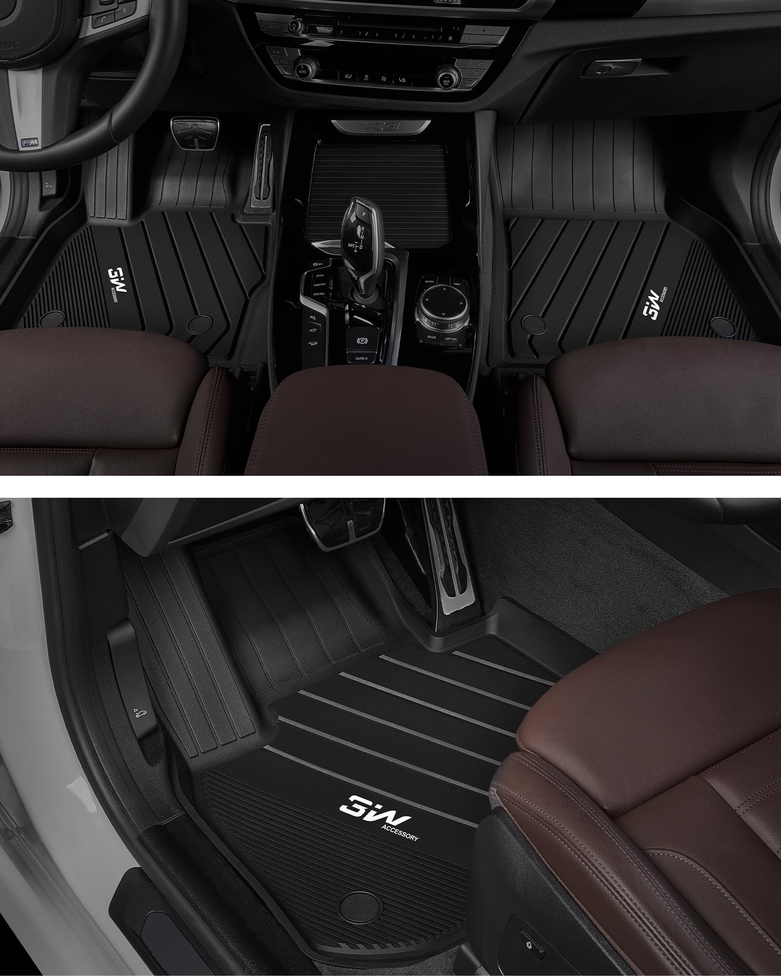 3W Alfombrillas de Coche Compatible con BMW X3 G01 2019-2024/X4 G02 2019-2025/iX3 2021-2024, TPE Alfombrillas para Todo Tipo de Clima para X3/X4/iX3 la 1ª y 2ª Filas Juego Completo Pies, Accesorios