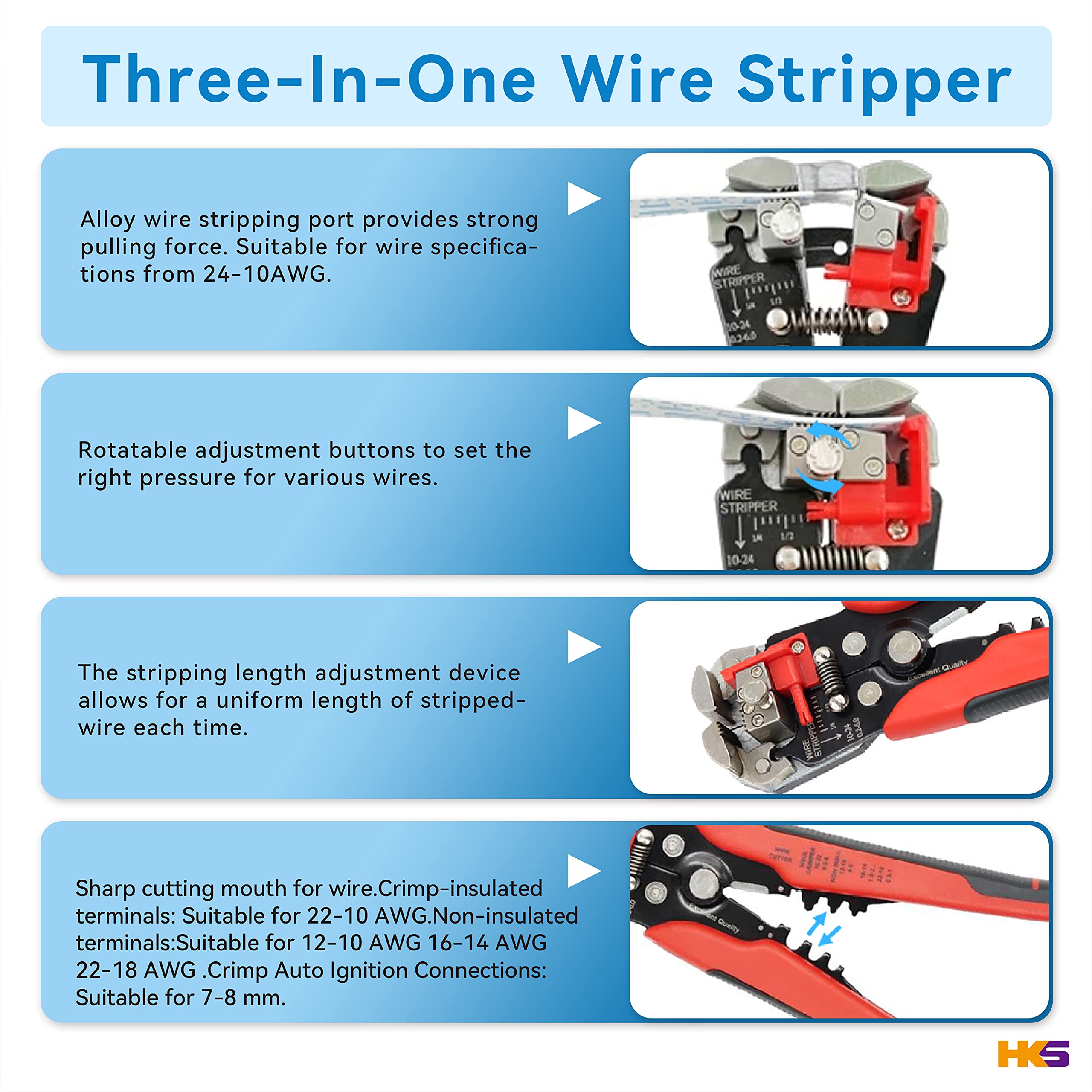 Amazon | HKS 圧着工具セット クイックチェンジジョー 7個 20-2AWG