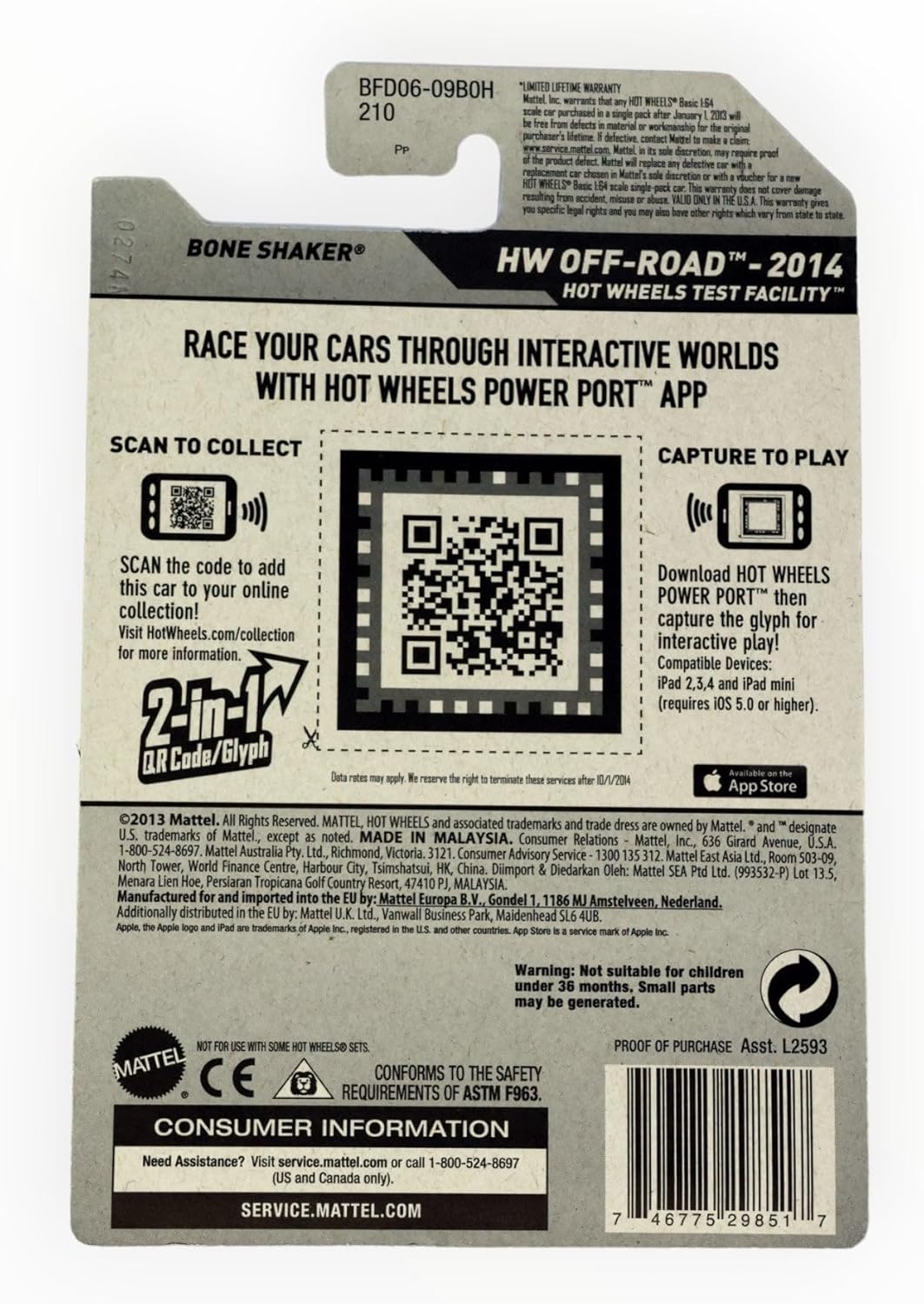 Hot Wheels Bone Shaker, Team 117/250 [red]
