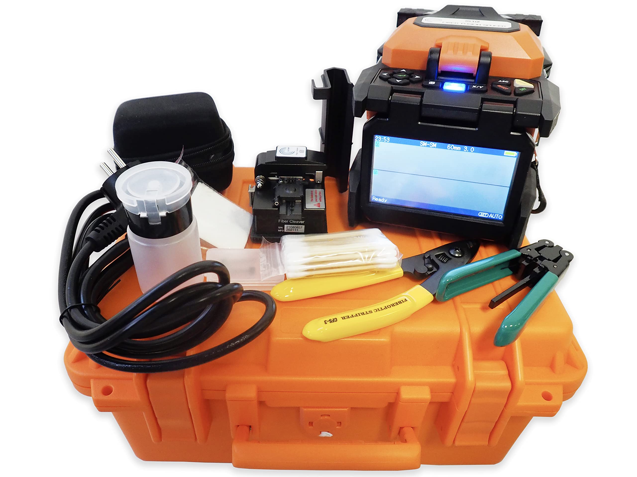 Elfcam® - S10 Mini FTTH/FTTx D3 Fiber Optic Welder - LAN, High Reliability, Fiber G657A2 & G652D