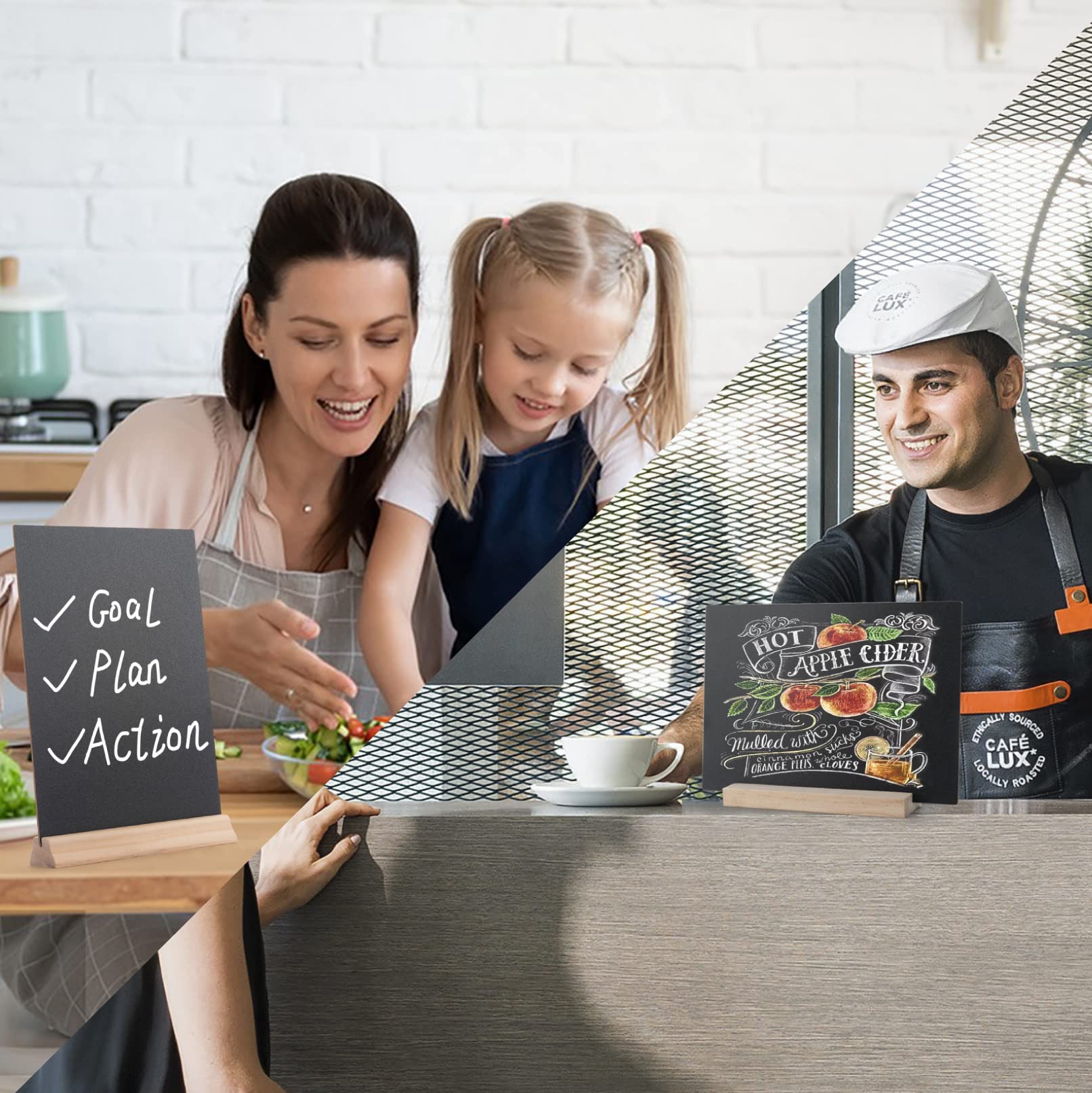 Aazon.co : Ini Chalkboard Signs With Base Stands, Set Of 6 Double