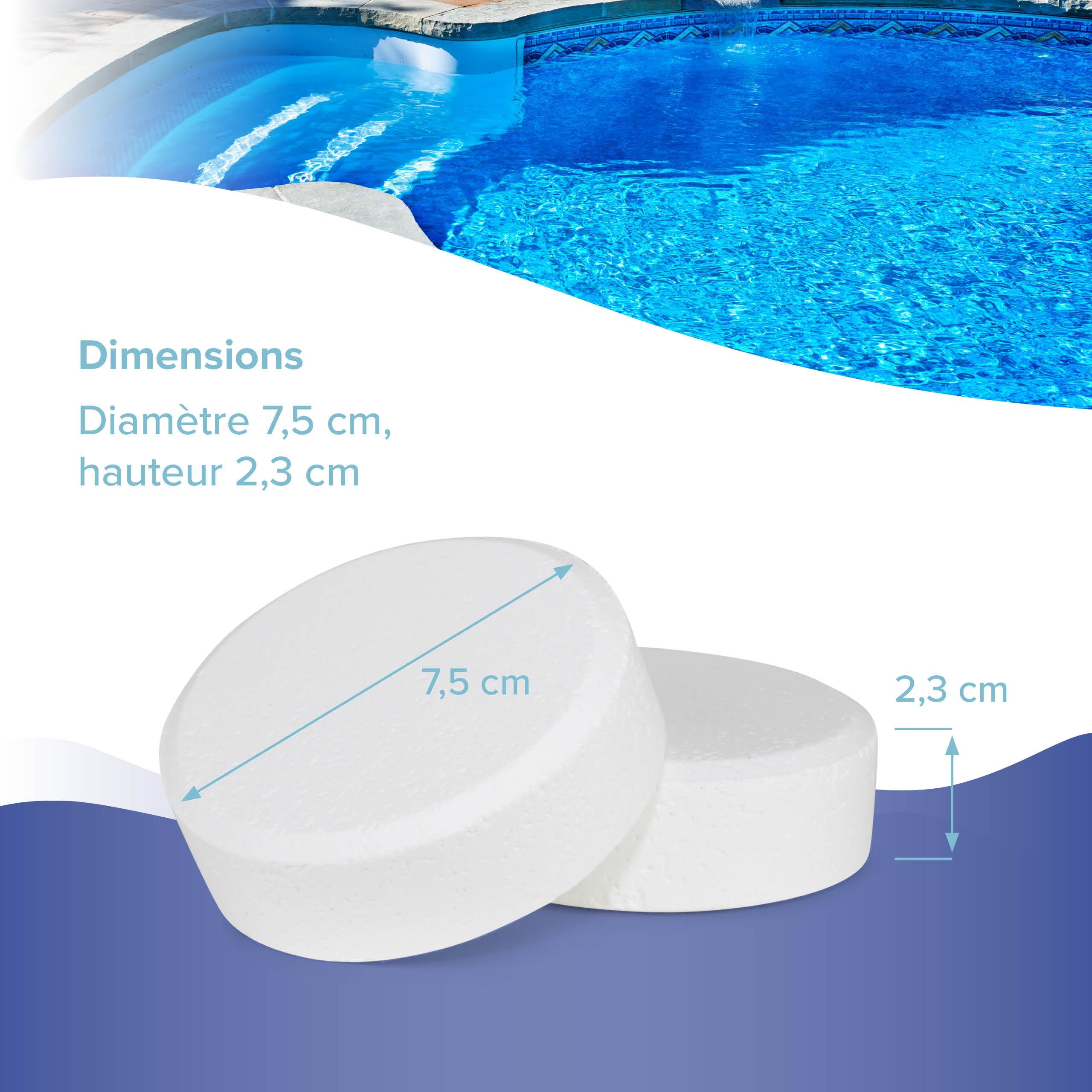 Höfer Chemie 5 kg Galets de Chlore (200g) Multifonction 5 en 1 pour Piscine - Entretien et Nettoyage en 5 Phases - Fabriqué en Europe - pour Une Eau Limpide