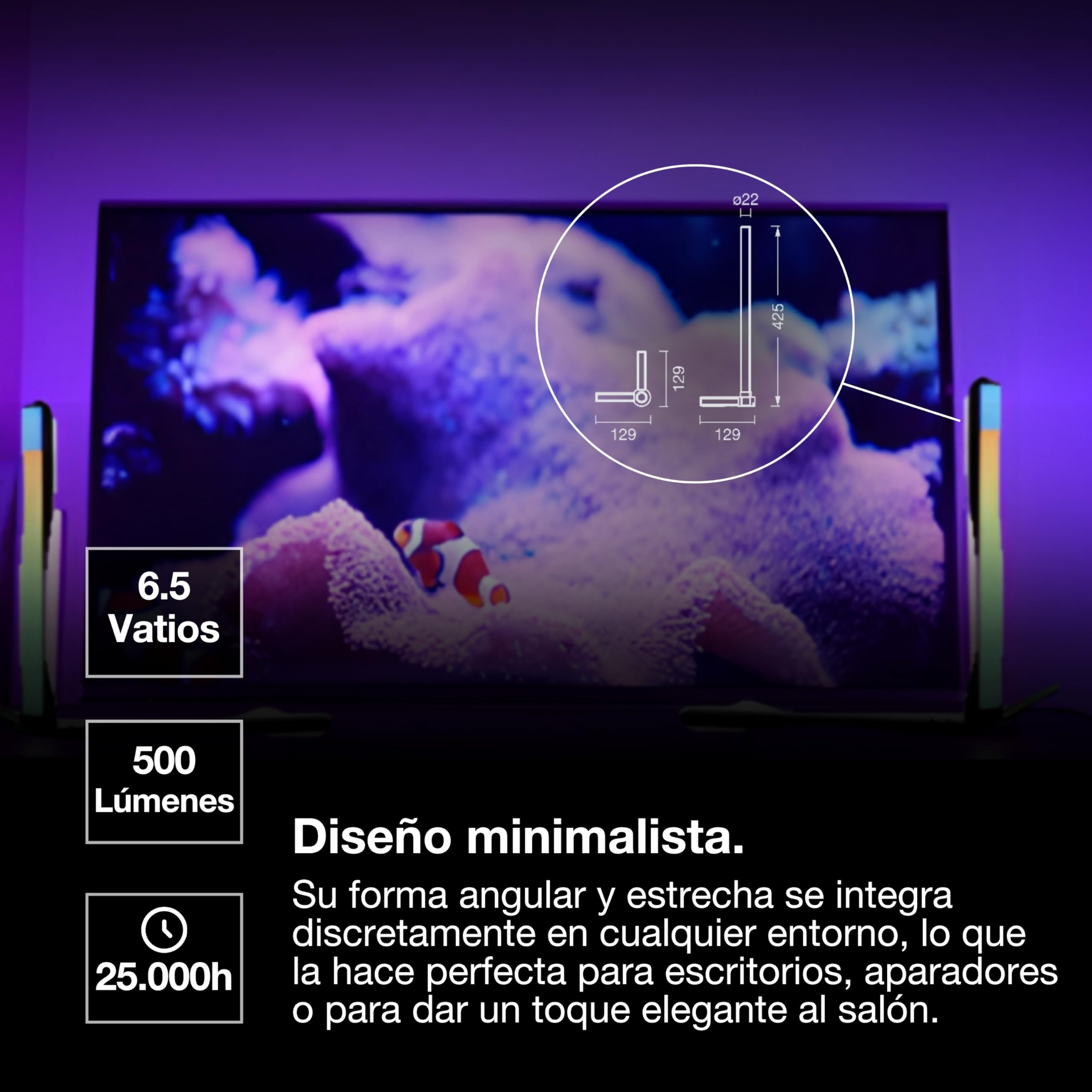 LEDVANCE SMART lámpara de sobremesa inteligente y moderna para iluminación indirecta con tecnología WiFi; Magic RGB; regulable; plata; aluminio; bombilla no sustituible