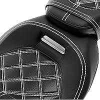 Vista 3 de TCT-MOTORPARTS Asiento de Conductor y Pasajero de Perfil Bajo con Almohadilla de Respaldo de Conductor para Harley Touring Road King 2009-2023